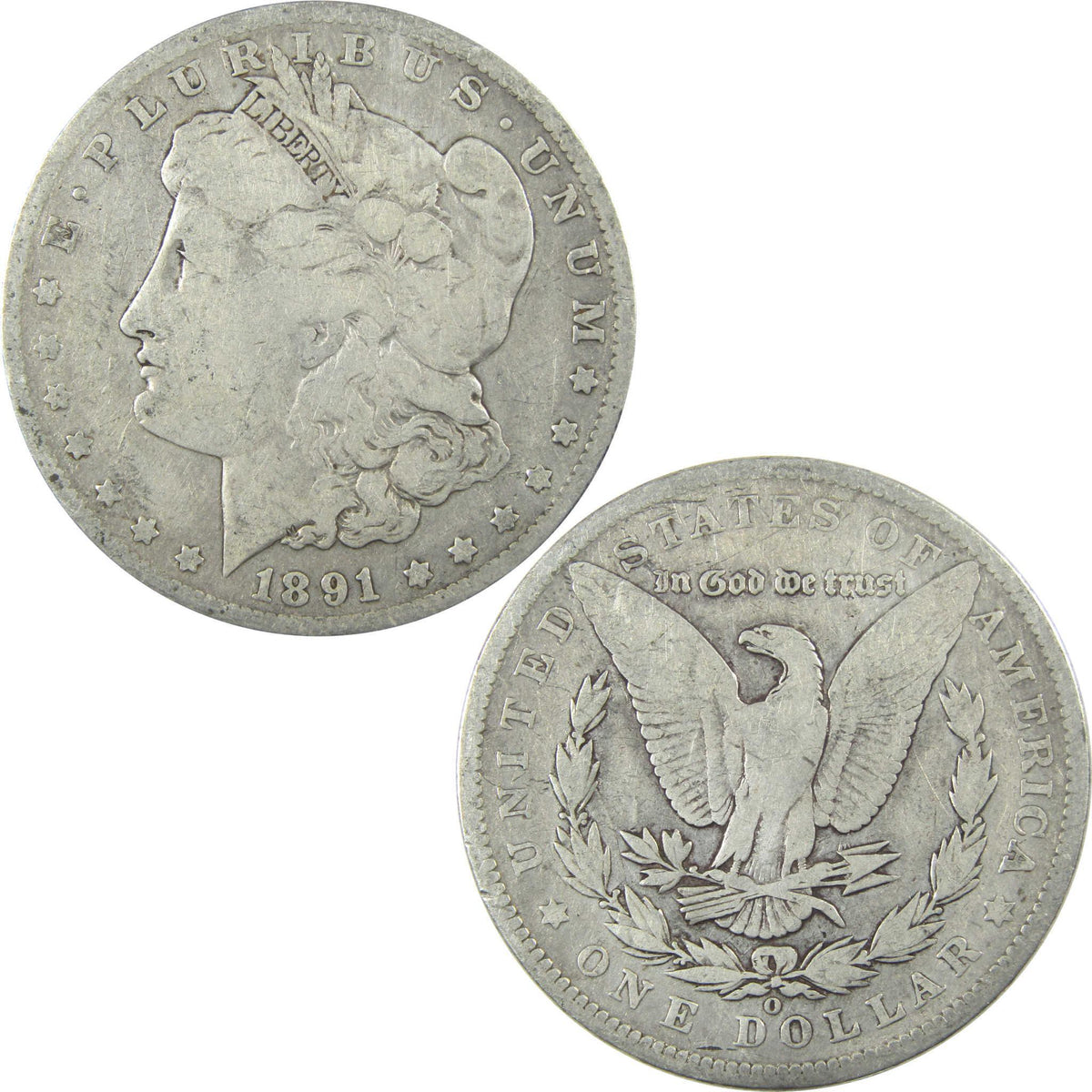 1891 O VAM-1A1 E on Rev Top 100 Morgan Dollar VG Details SKU:I25349 - Morgan coin - Morgan silver dollar - Morgan silver dollar for sale - Profile Coins & Collectibles