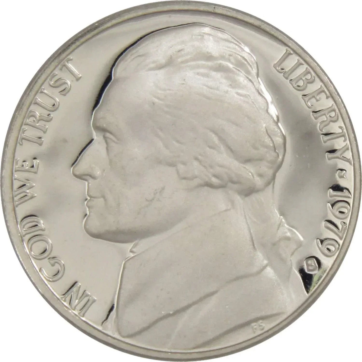 1979 S Type 1 Filled S Jefferson Nickel Proof 5c Coin Collectible