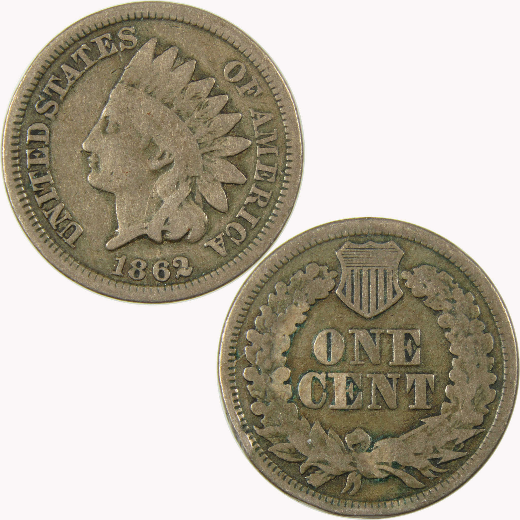 1862 Indian Head Cent G Good Penny 1c Coin SKU:CP1084