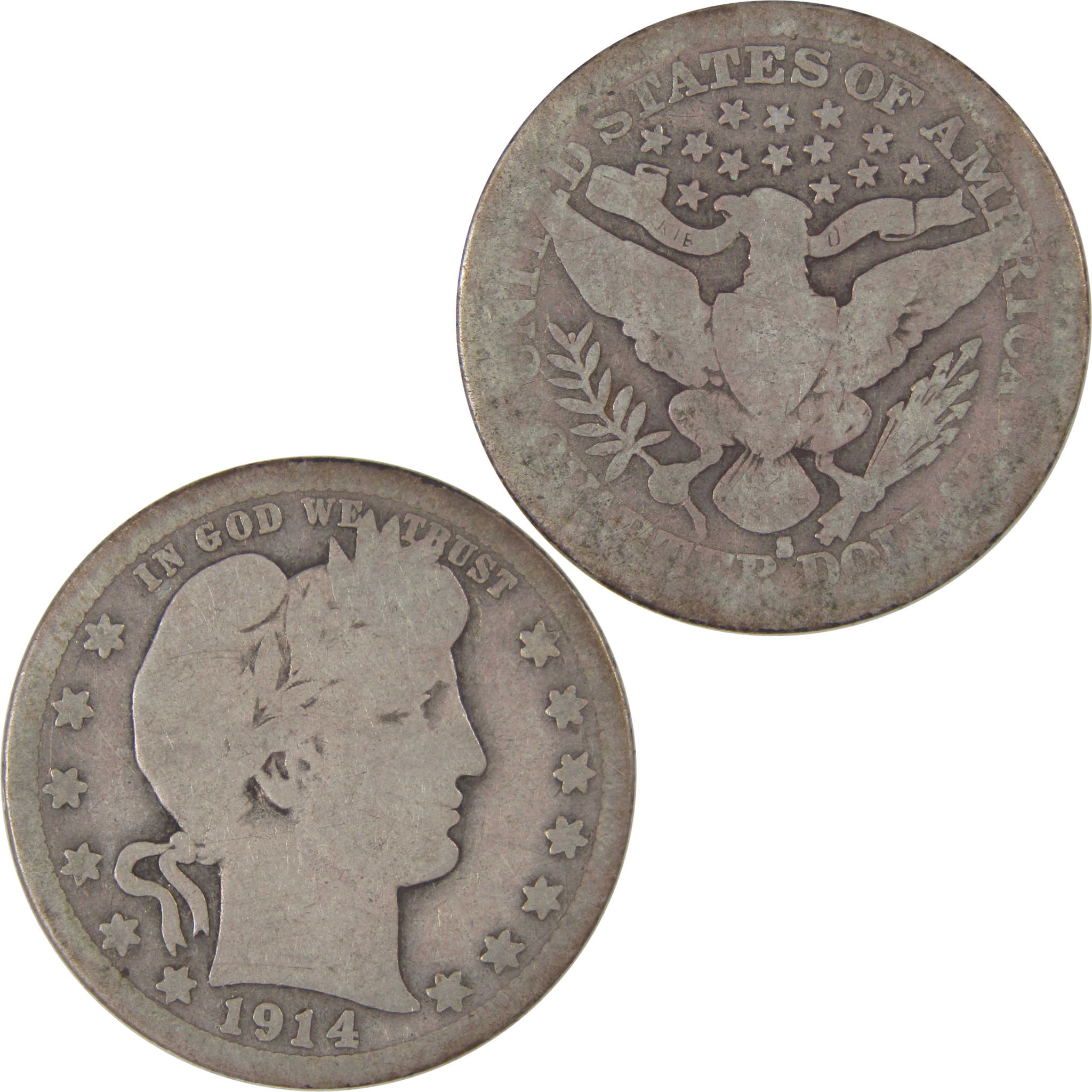 1914 S Barber Quarter AG About Good Silver 25c Coin SKU:I17627