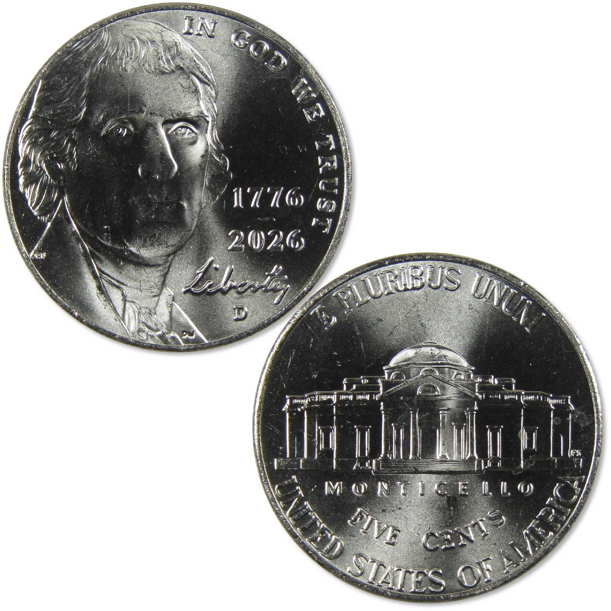 2026 D Semiquincentennial Jefferson Nickel Uncirculated Mint State