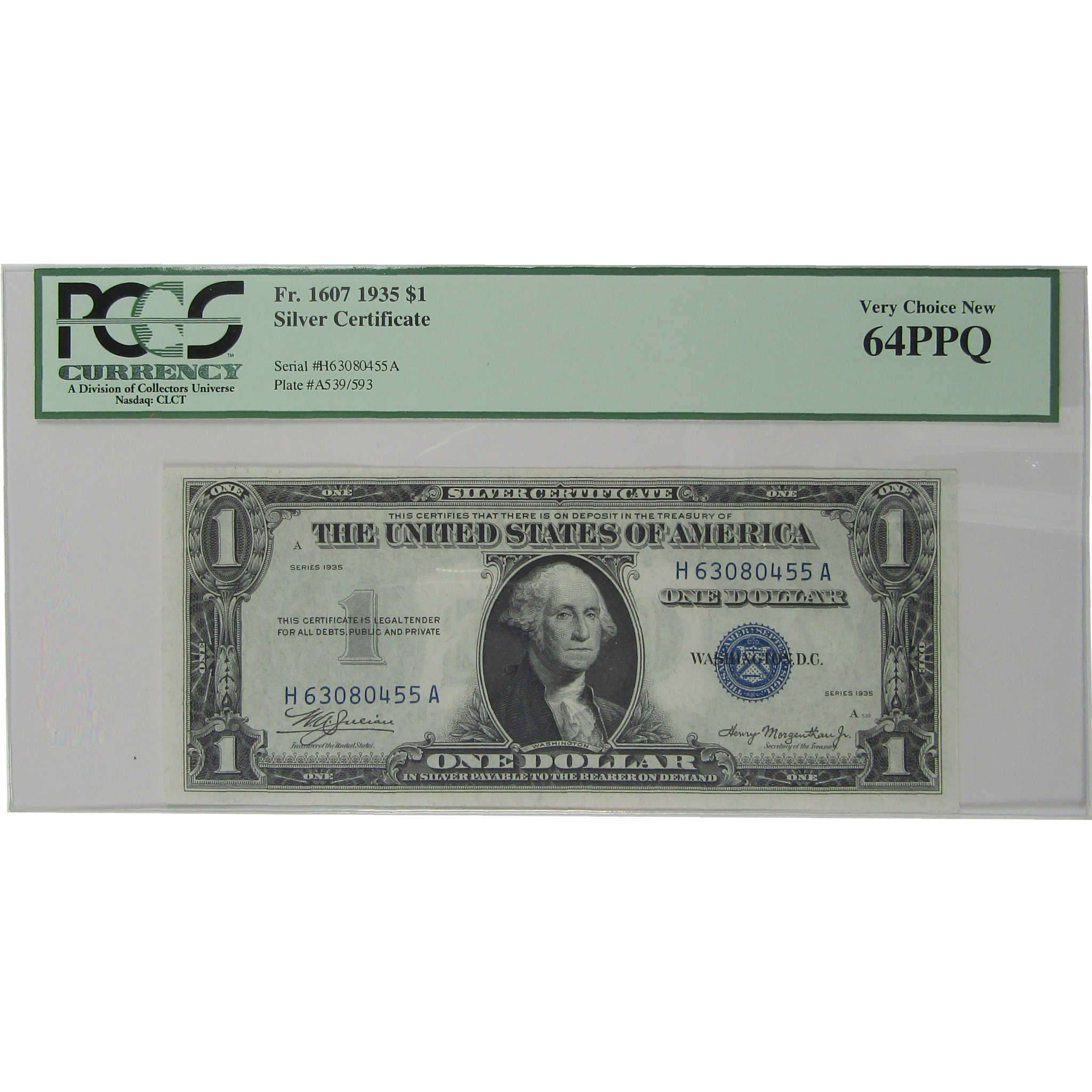 1935 $1 Silver Certificate Fr 1607 Very Choice Unc 64 PPQ PCGS