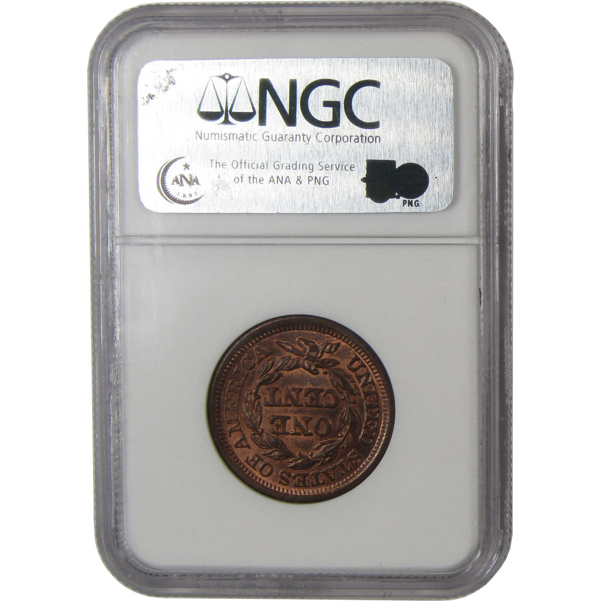 1853 Braided Hair Copper Large Cent MS 65 RB NGC Penny 1c Coin