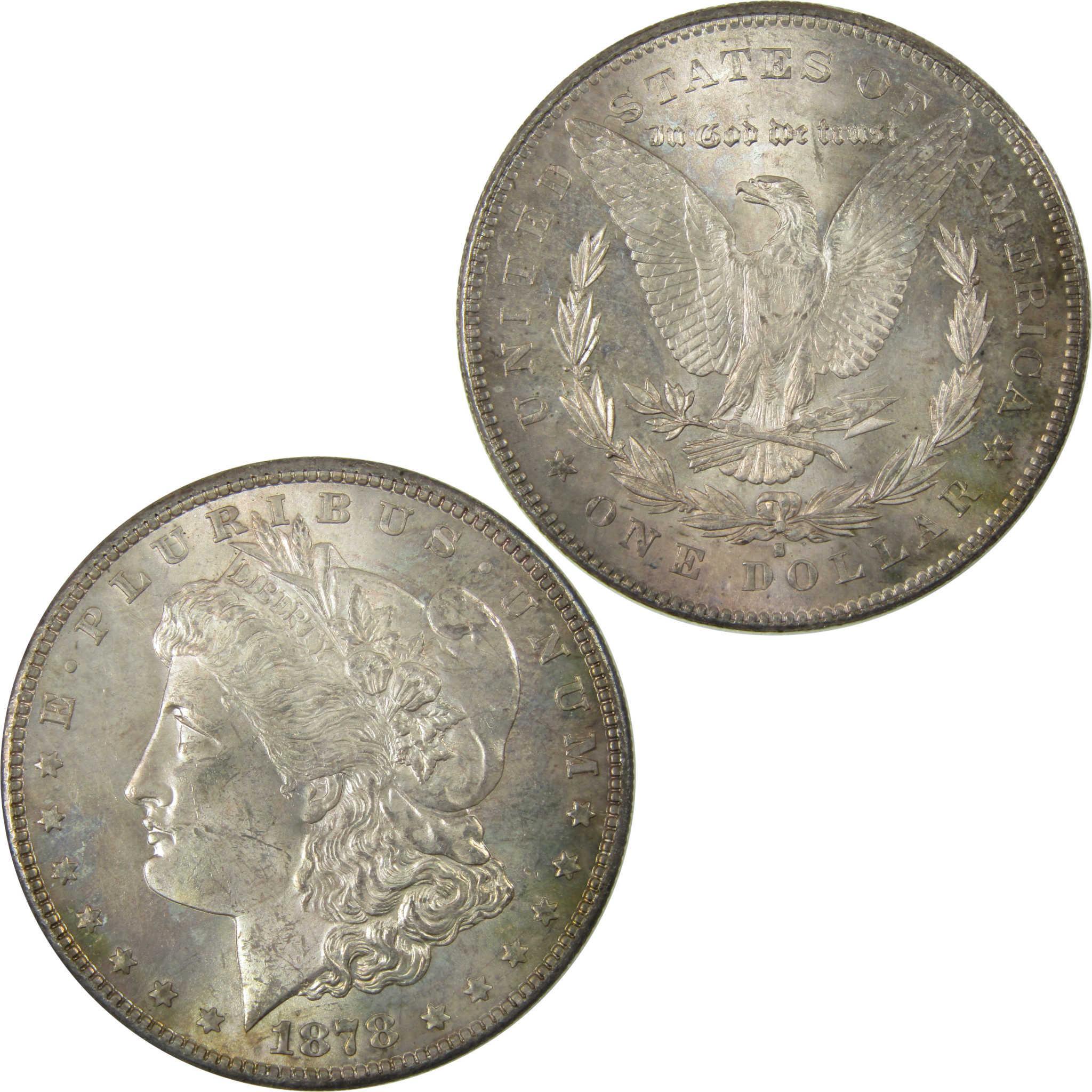 1878 S Morgan Silver Dollar Uncirculated Mint State Toned SKU:I26292
