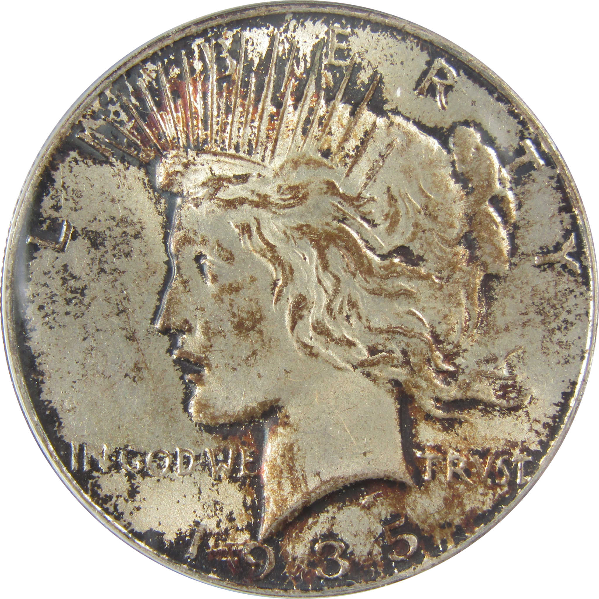 1935 Peace Dollar MS 60 ANACS Silver Uncirculated $1 Coin SKU:I20763