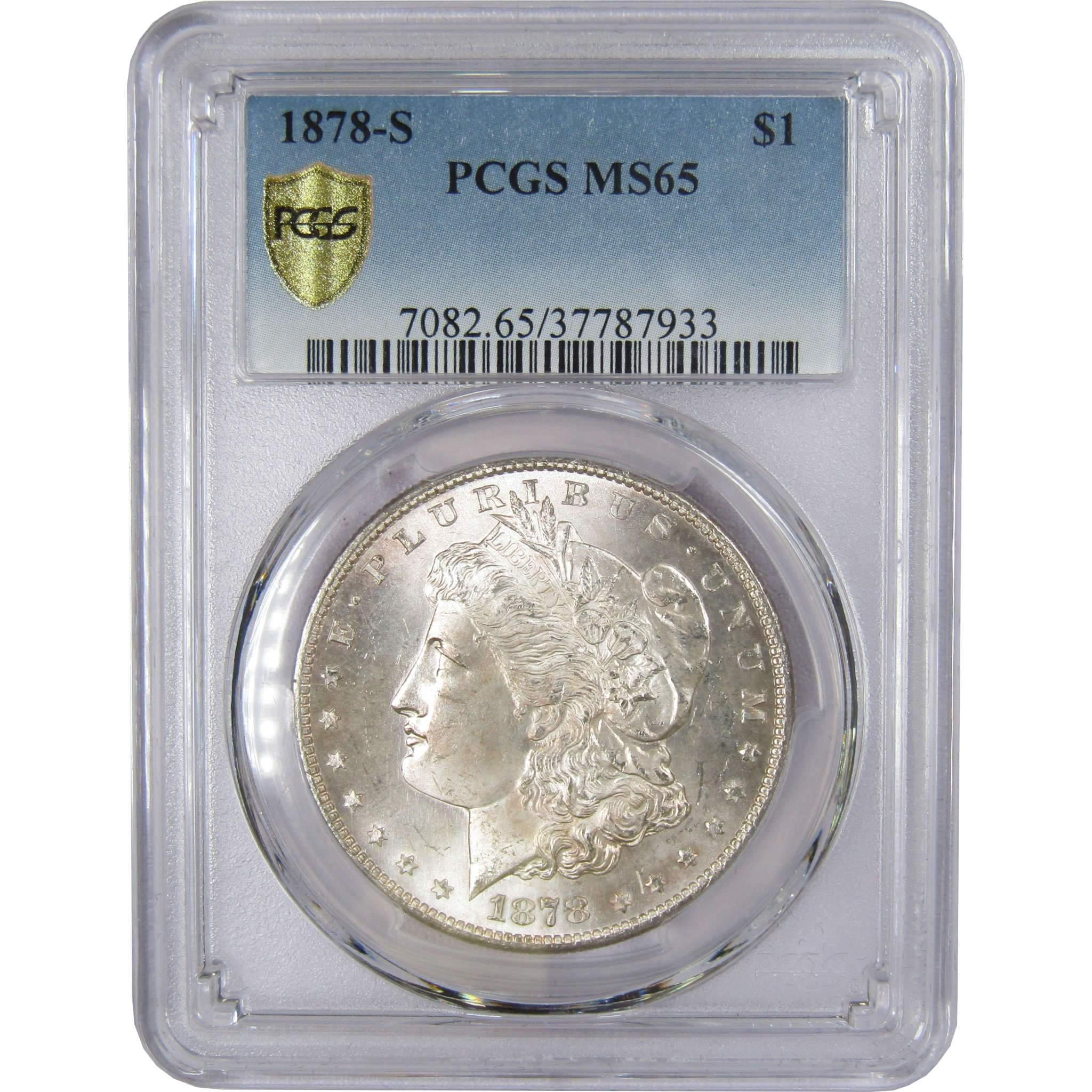 1878 S Morgan Dollar MS 65 PCGS Silver Uncirculated $1 Coin - Morgan coin - Morgan silver dollar - Morgan silver dollar for sale - Profile Coins & Collectibles