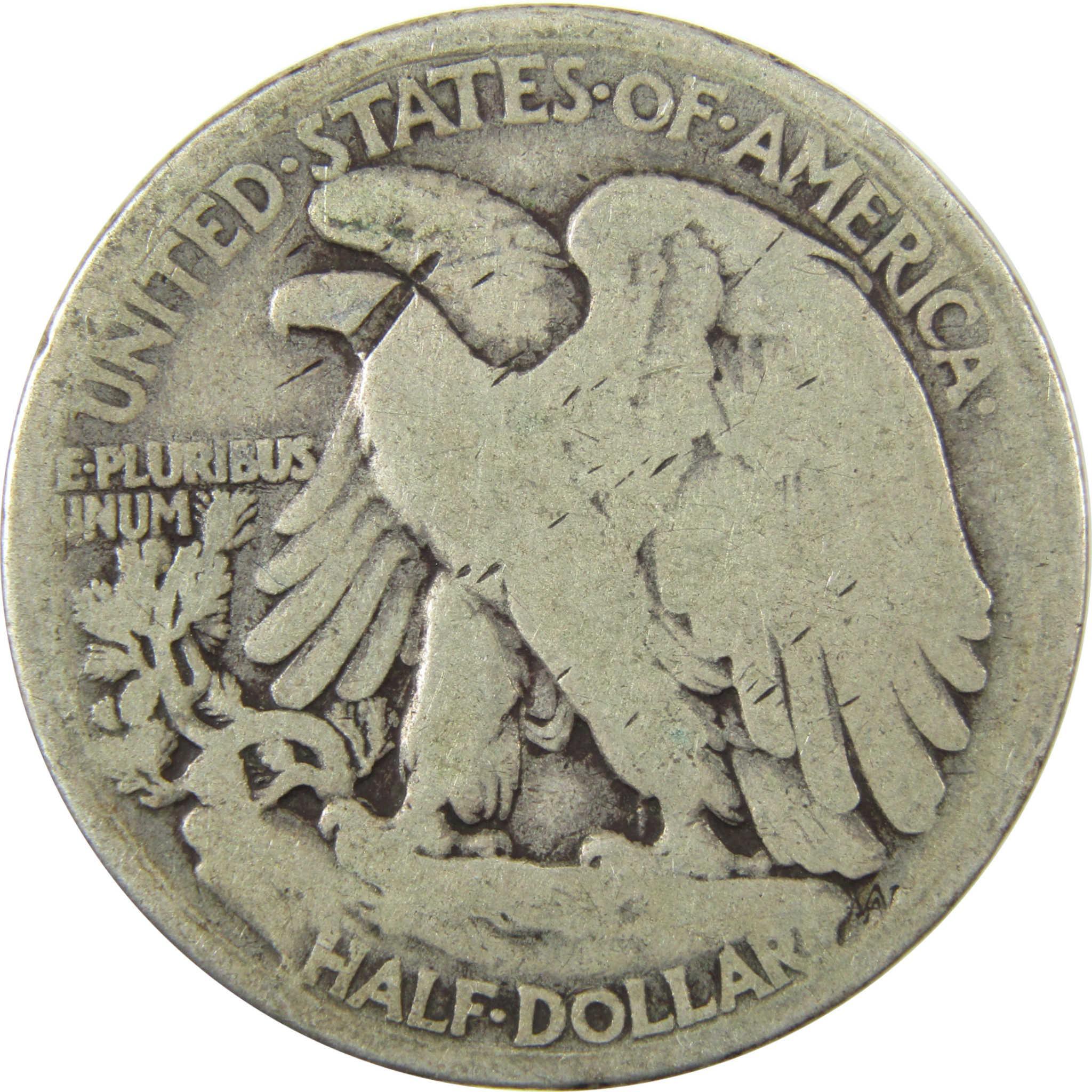 1917 D Obverse Liberty Walking 50c VG Very Good Details SKU:CP1431