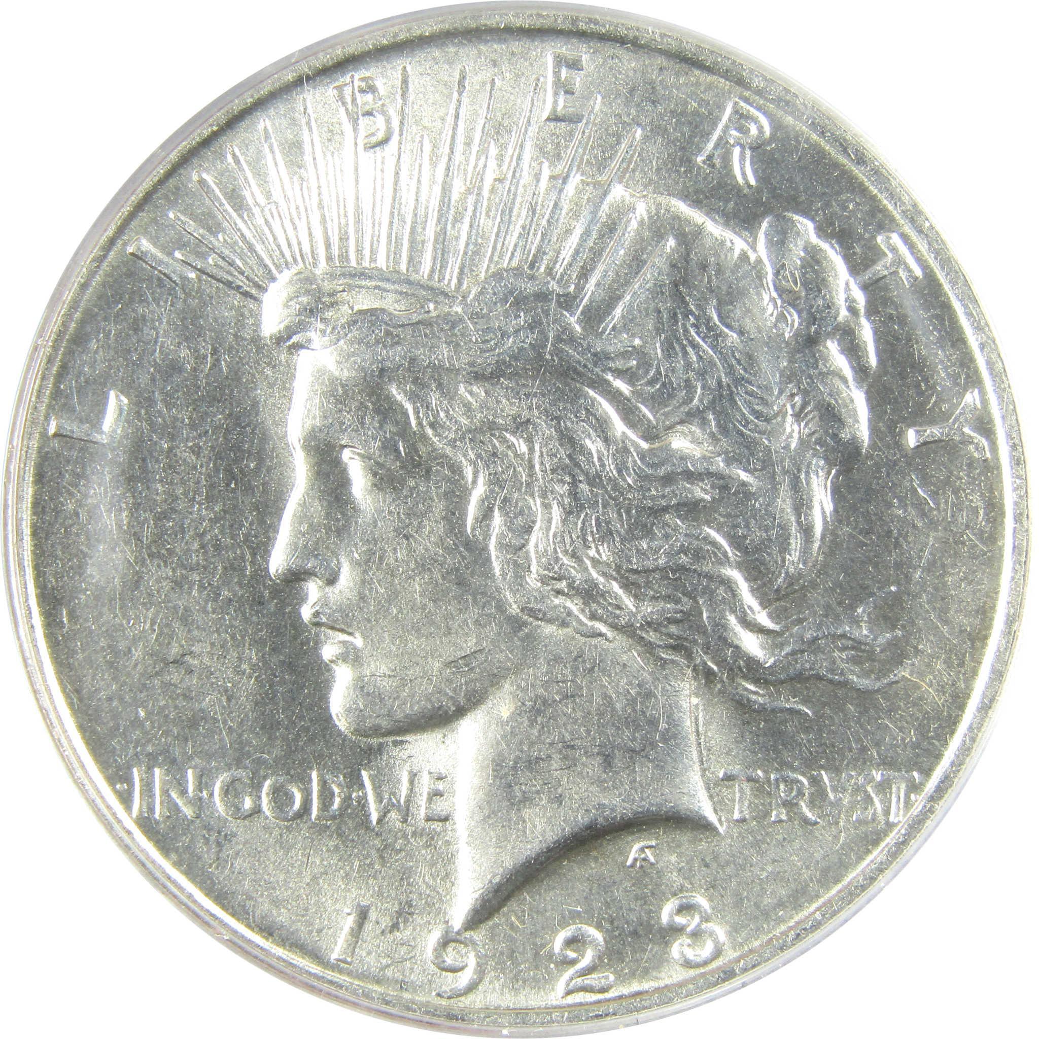 1923 D Peace Silver Dollar AU 53 ANACS $1 Coin Collectible SKU:I25675