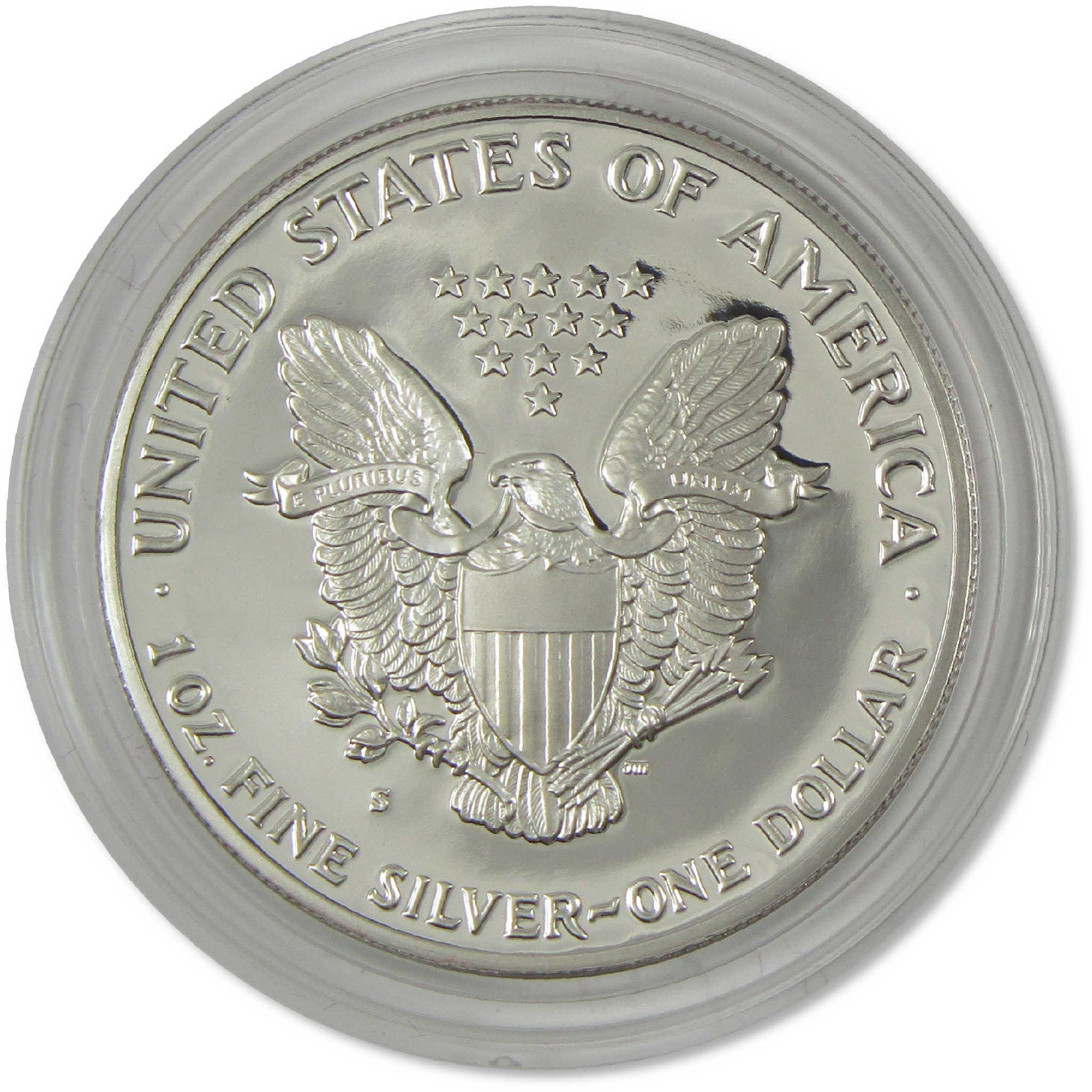 1991 S American Silver Eagle Choice Proof Bullion $1 Coin OGP COA