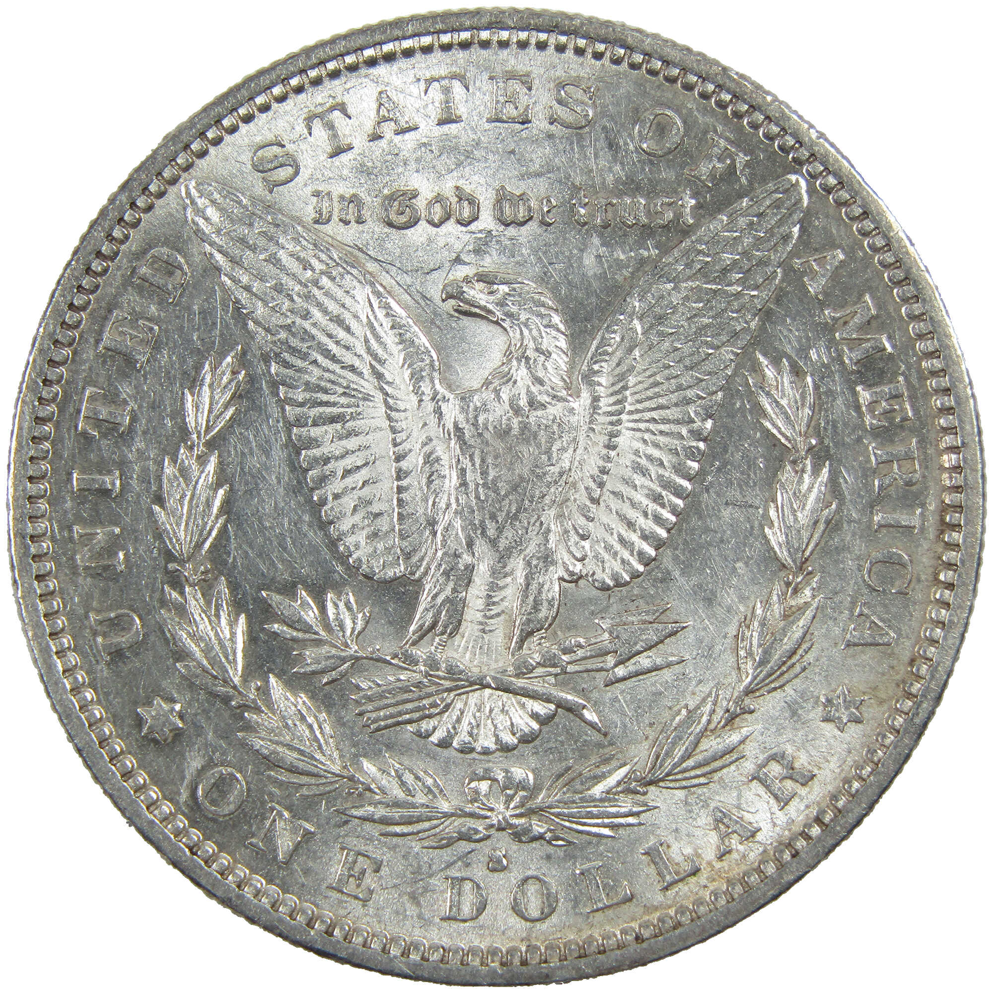1884 S Morgan Dollar About Unc Details Silver Scratches SKU:I12932 - Morgan coin - Morgan silver dollar - Morgan silver dollar for sale - Profile Coins & Collectibles