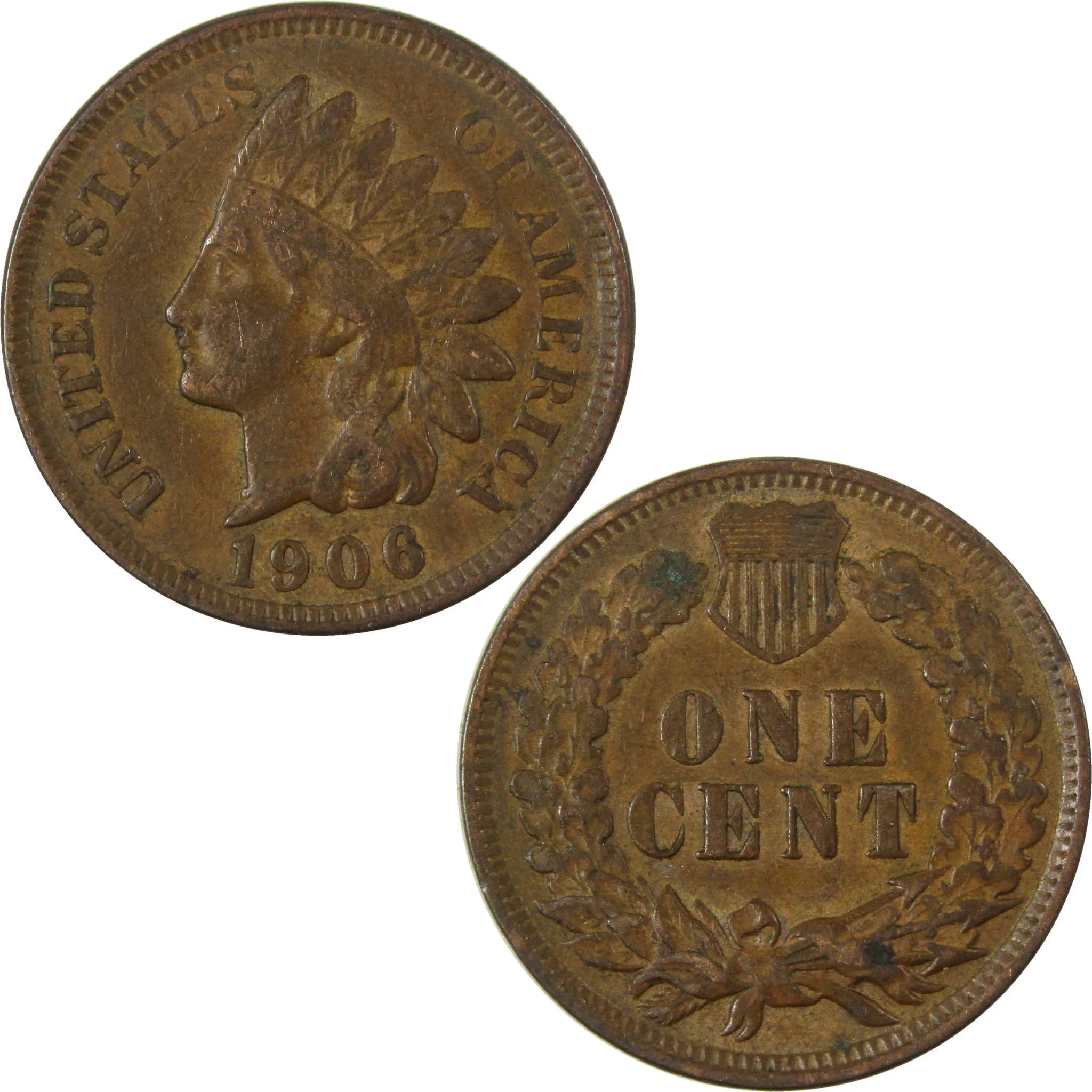 1906 Indian Head Cent XF EF Extremely Fine Penny 1c Coin SKU:I26977