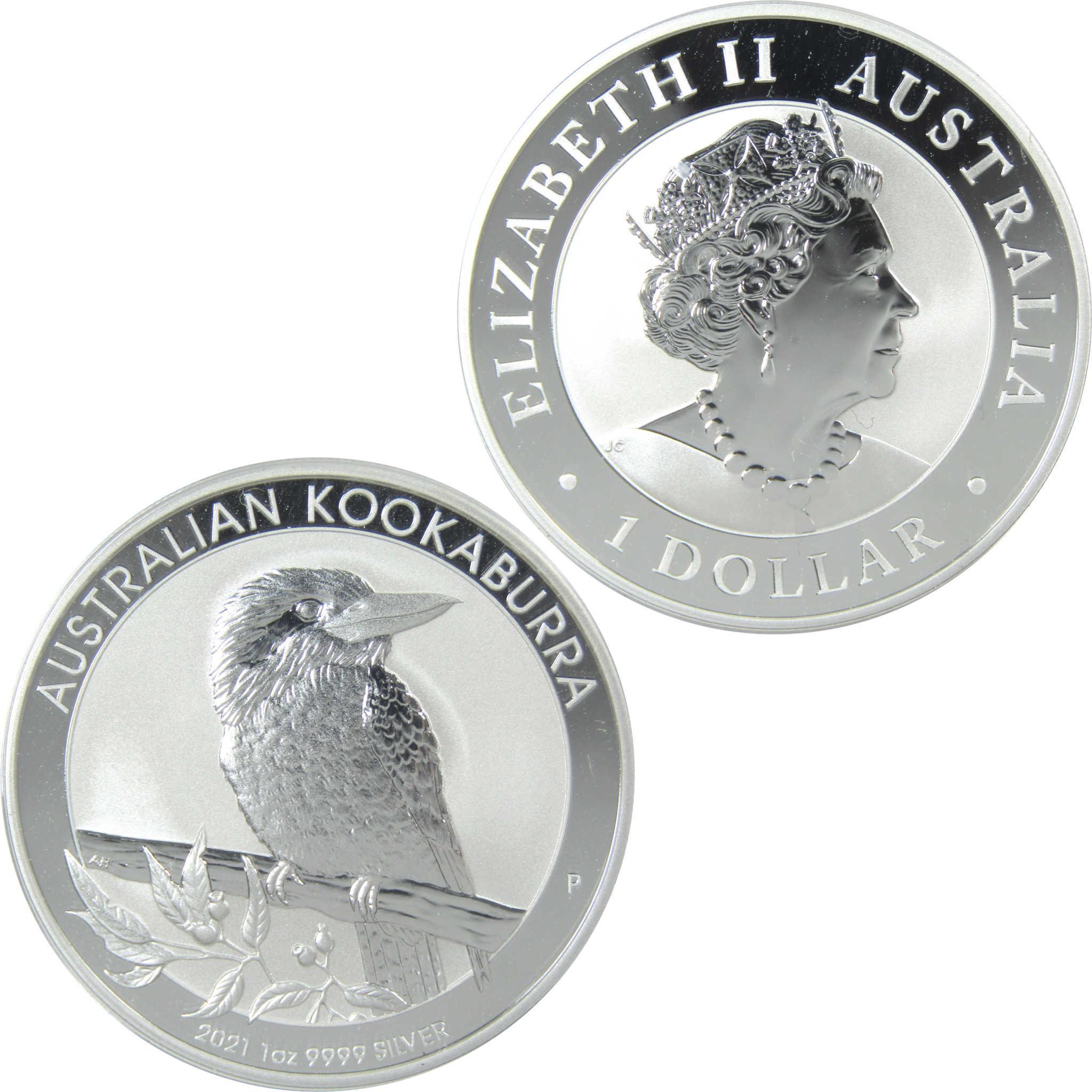 2021 Australian Kookaburra Uncirculated 1 oz .9999 Silver Bullion $1