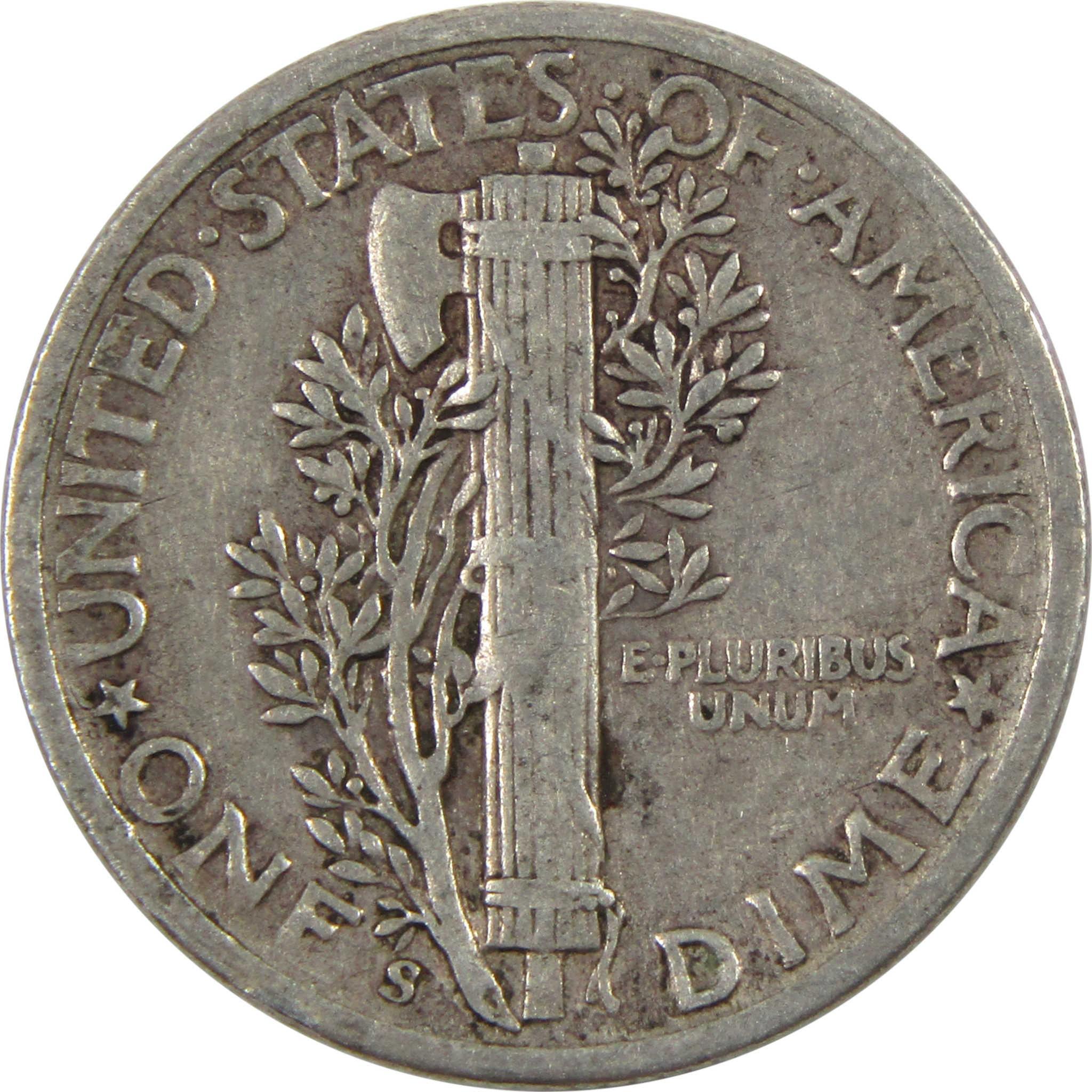 1942 S Mercury Dime AG About Good 90% Silver 10c Coin