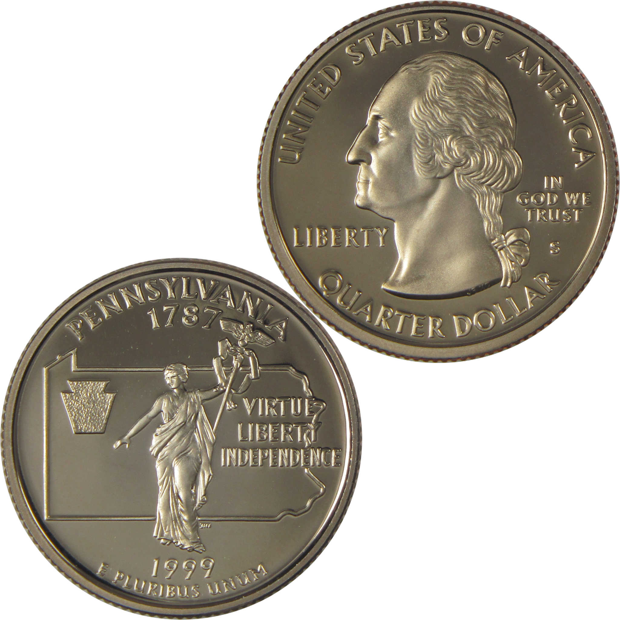 1999 S Pennsylvania State Quarter Choice Proof Clad 25c Coin