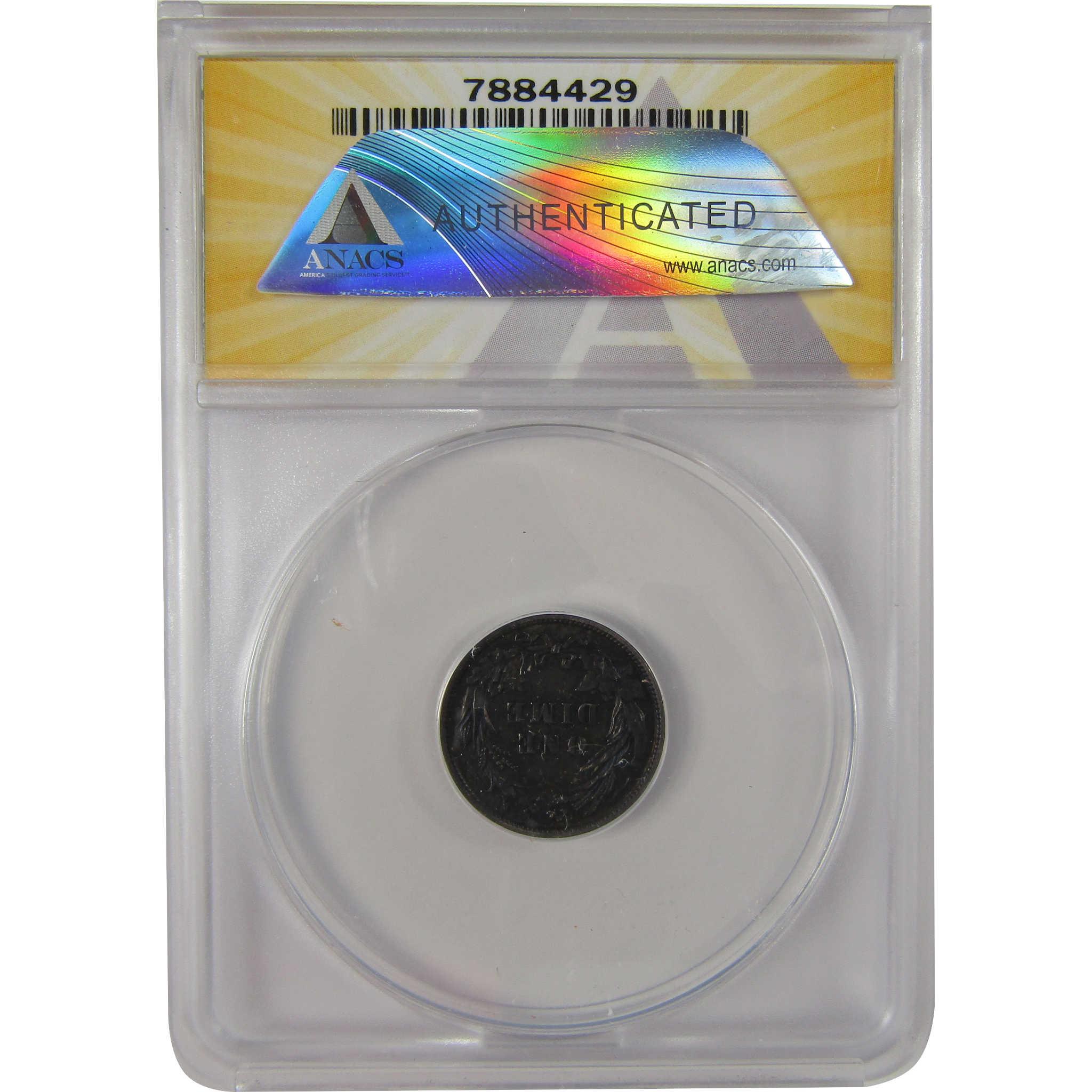 1911 Barber Dime AU 58 Details ANACS Silver 10c Coin SKU:I20154