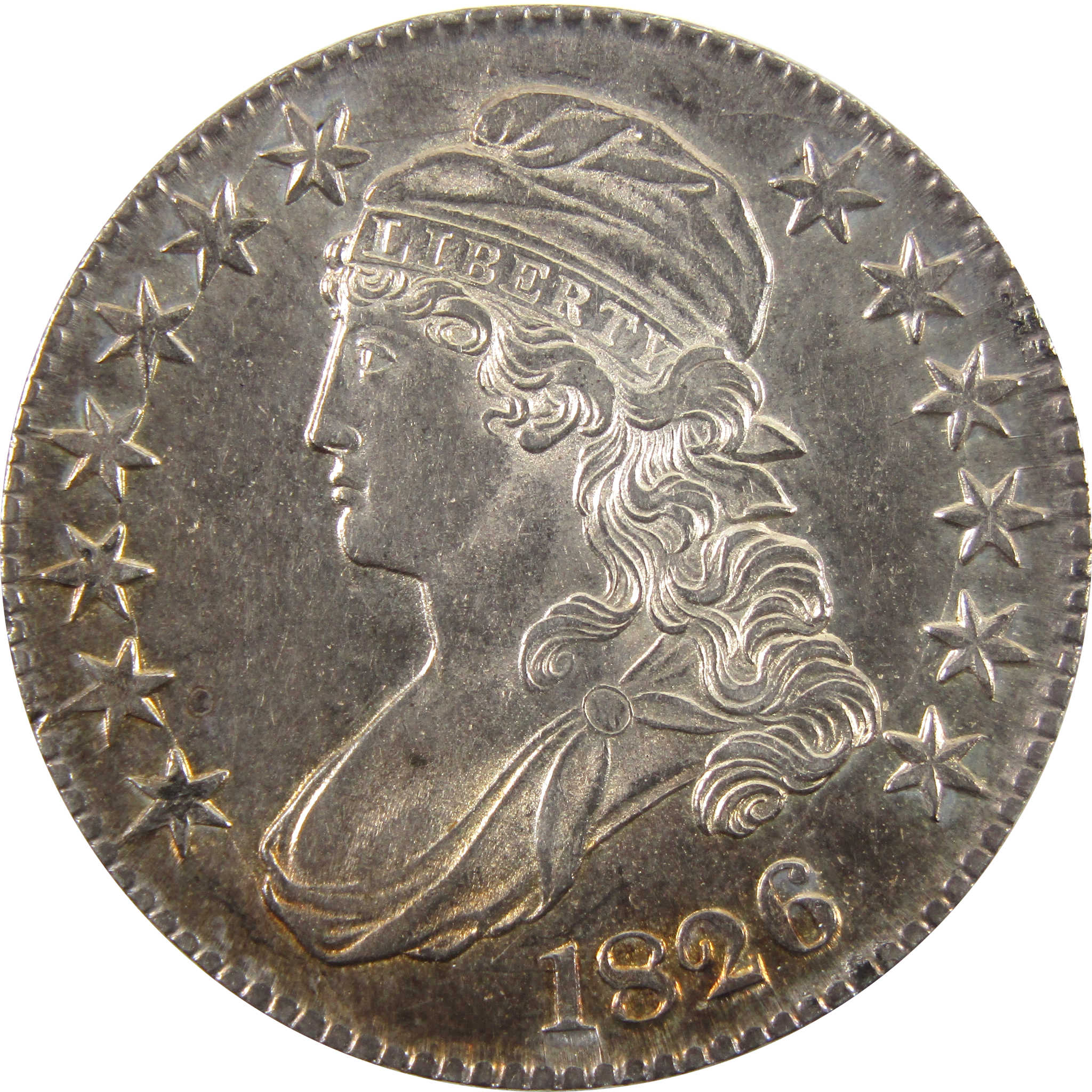 1826 Capped Bust 50c Borderline Unc 89.24% Silver SKU:I10649