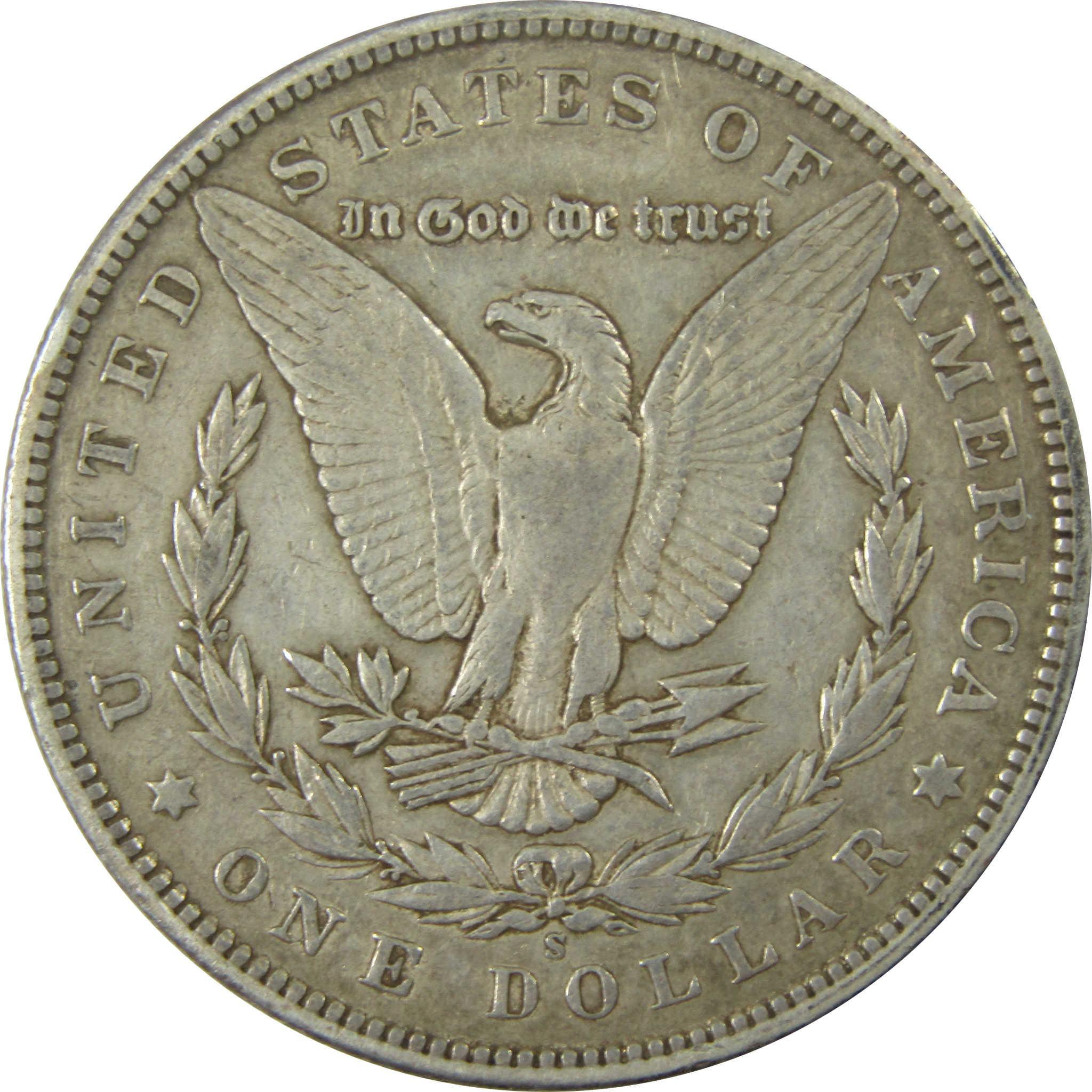 1896 S Morgan Silver Dollar VF Very Fine $1 Coin SKU:I25924 - Morgan coin - Morgan silver dollar - Morgan silver dollar for sale - Profile Coins & Collectibles