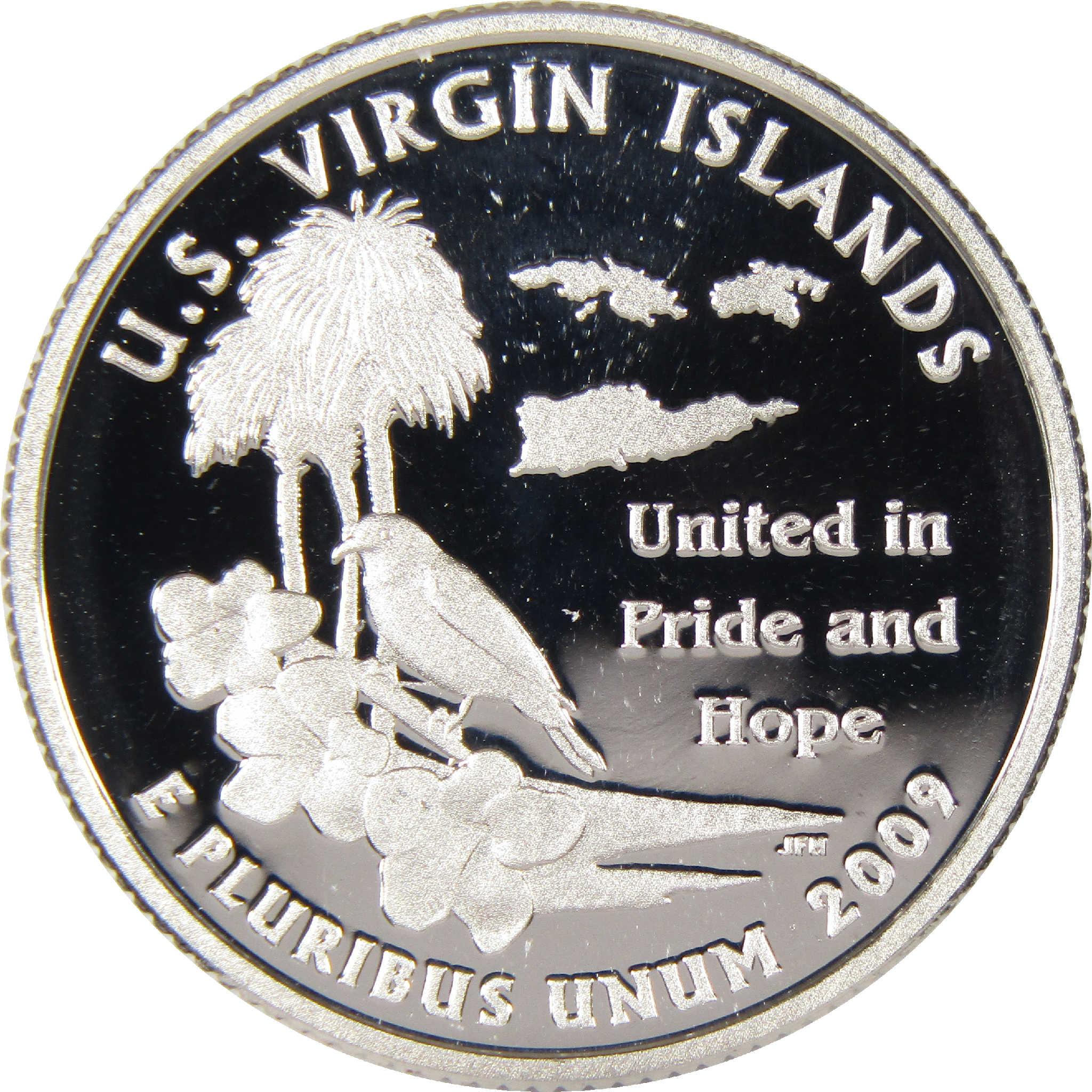 2009 S U.S. Virgin Island DC & US Territories Quarter Silver Proof 25c