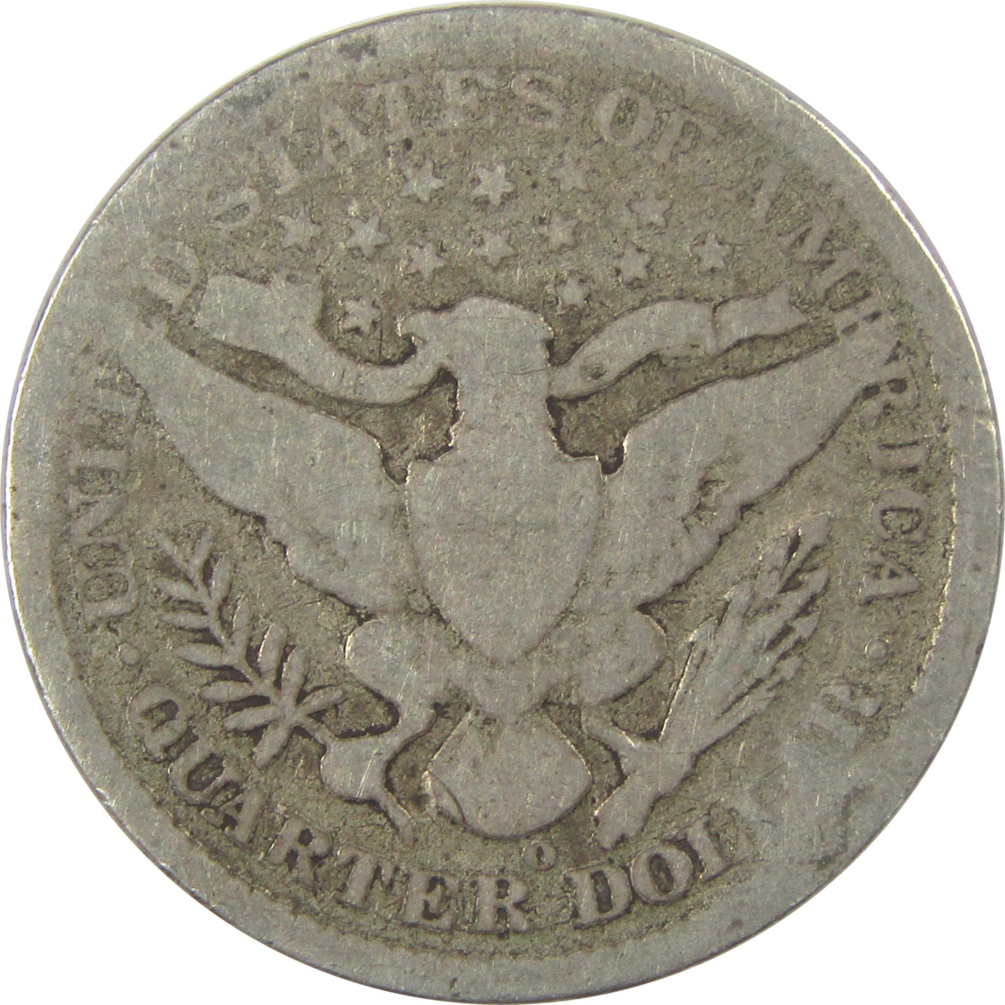 1896 O Barber Quarter AG About Good Silver 25c Coin SKU:I21874