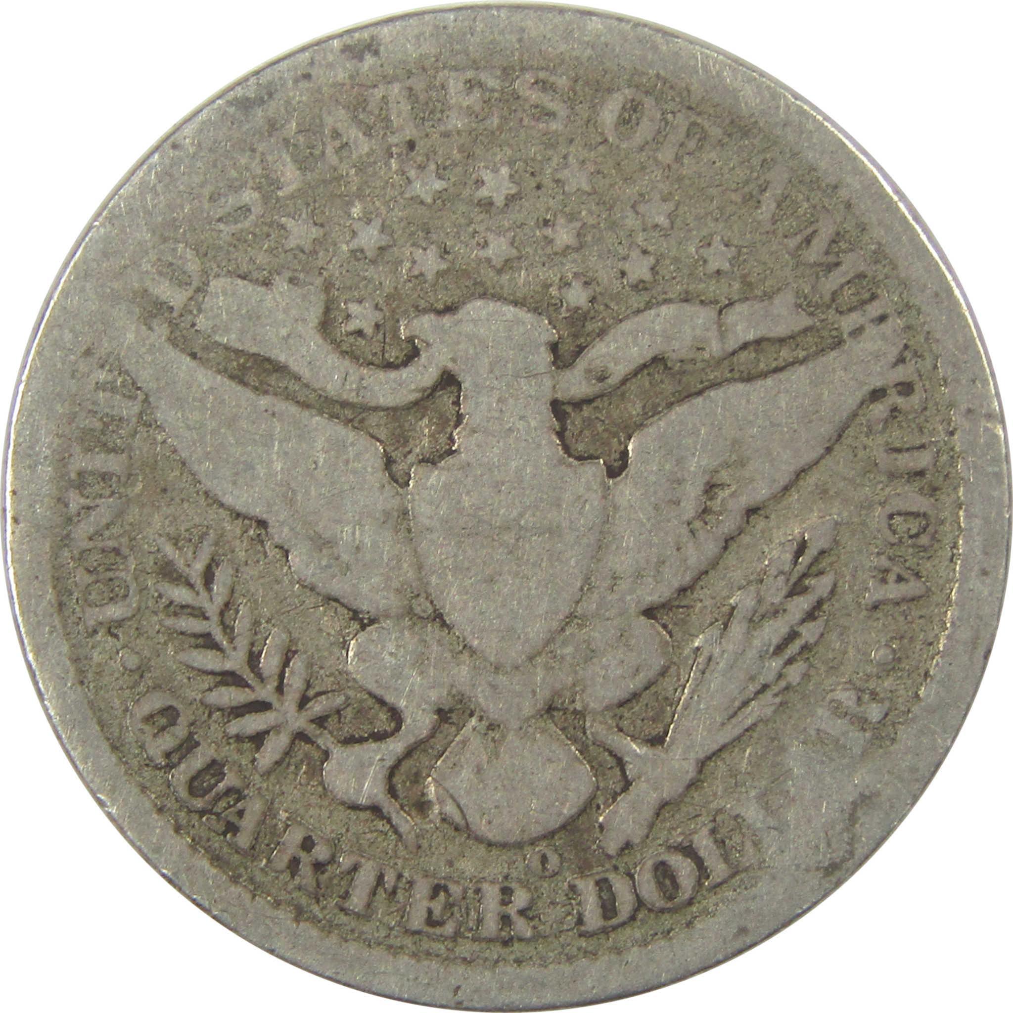 1896 O Barber Quarter AG About Good Silver 25c Coin SKU:I21874