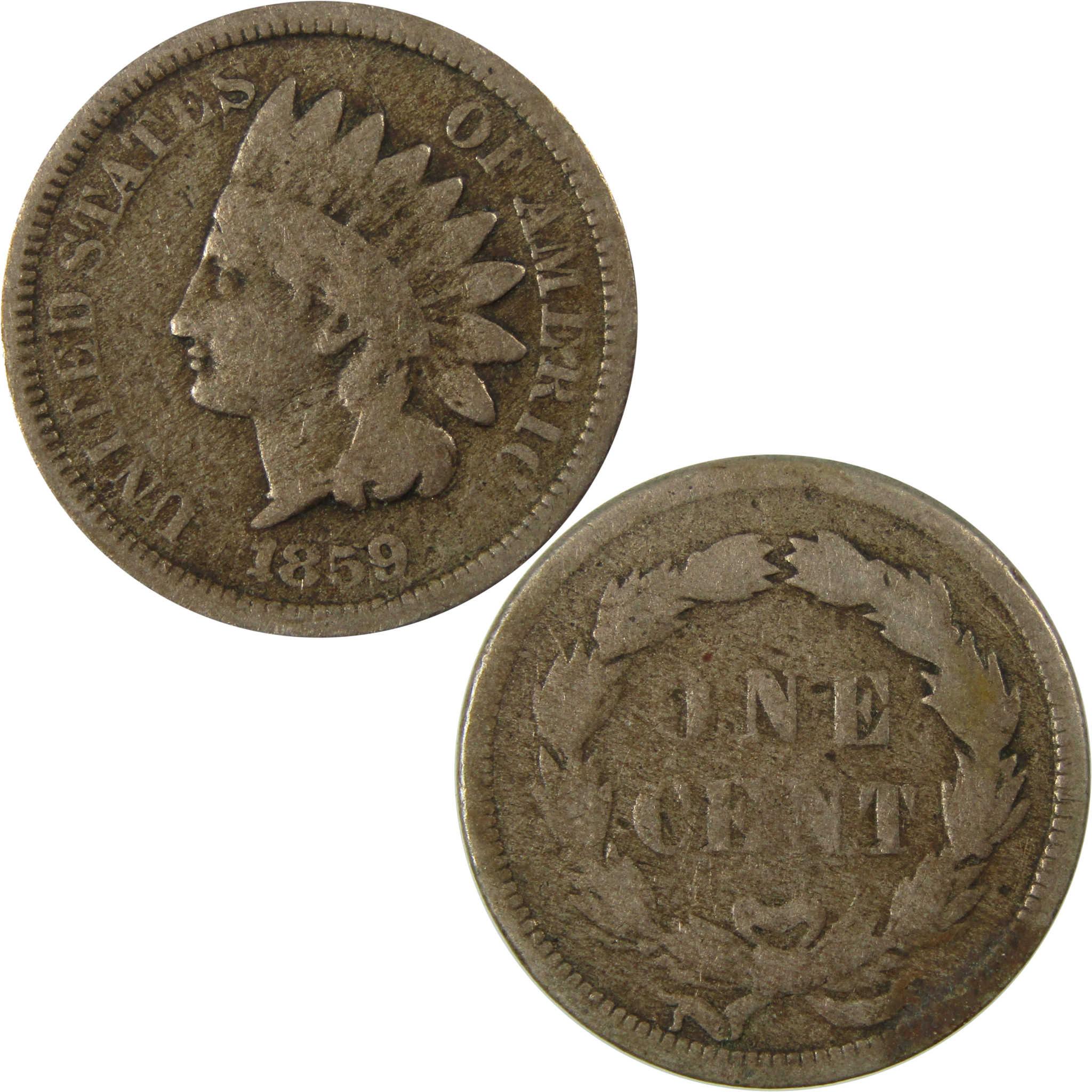 1859 Indian Head Cent G Good Penny 1c Coin SKU:CP1300