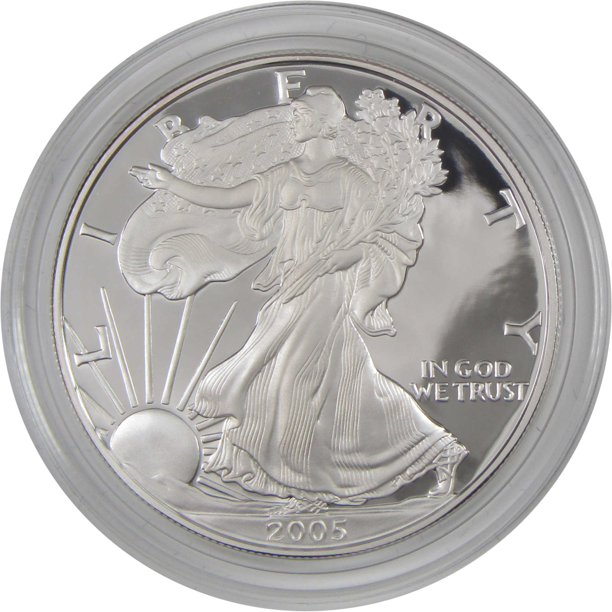 2005 W American Silver Eagle Choice Proof Bullion $1 Coin OGP COA