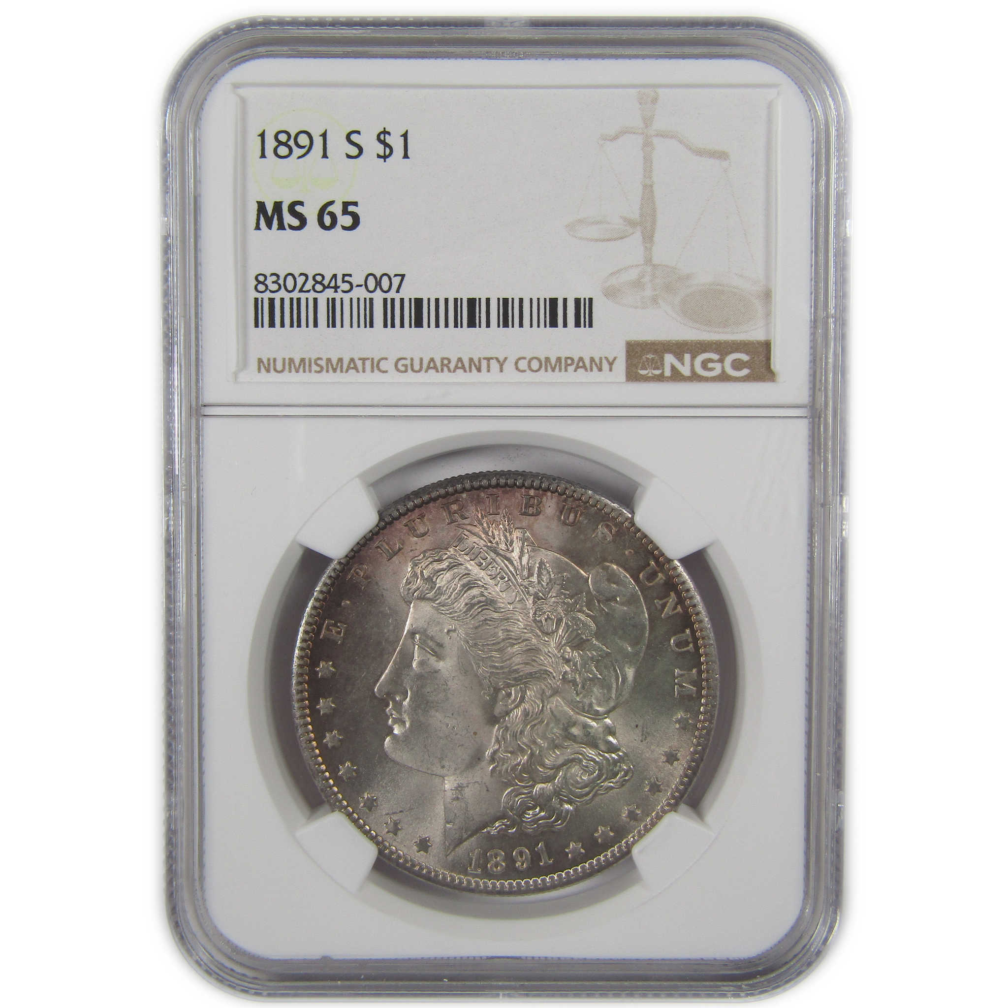 1891 S Morgan Dollar MS 65 NGC Silver Uncirculated $1 Coin SKU:I23444
