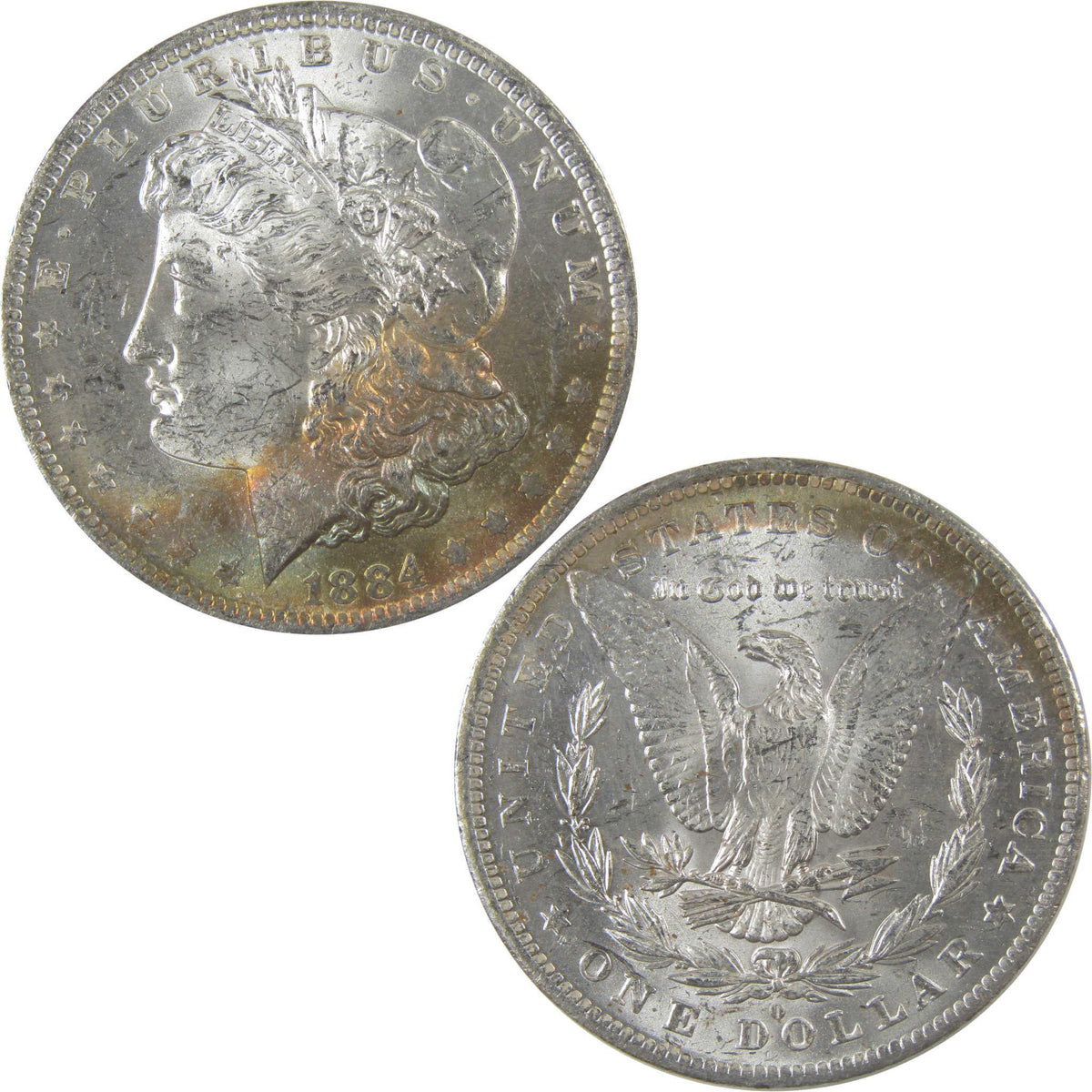 1884 O Morgan Silver Dollar BU Choice Uncirculated Toned SKU:I24200