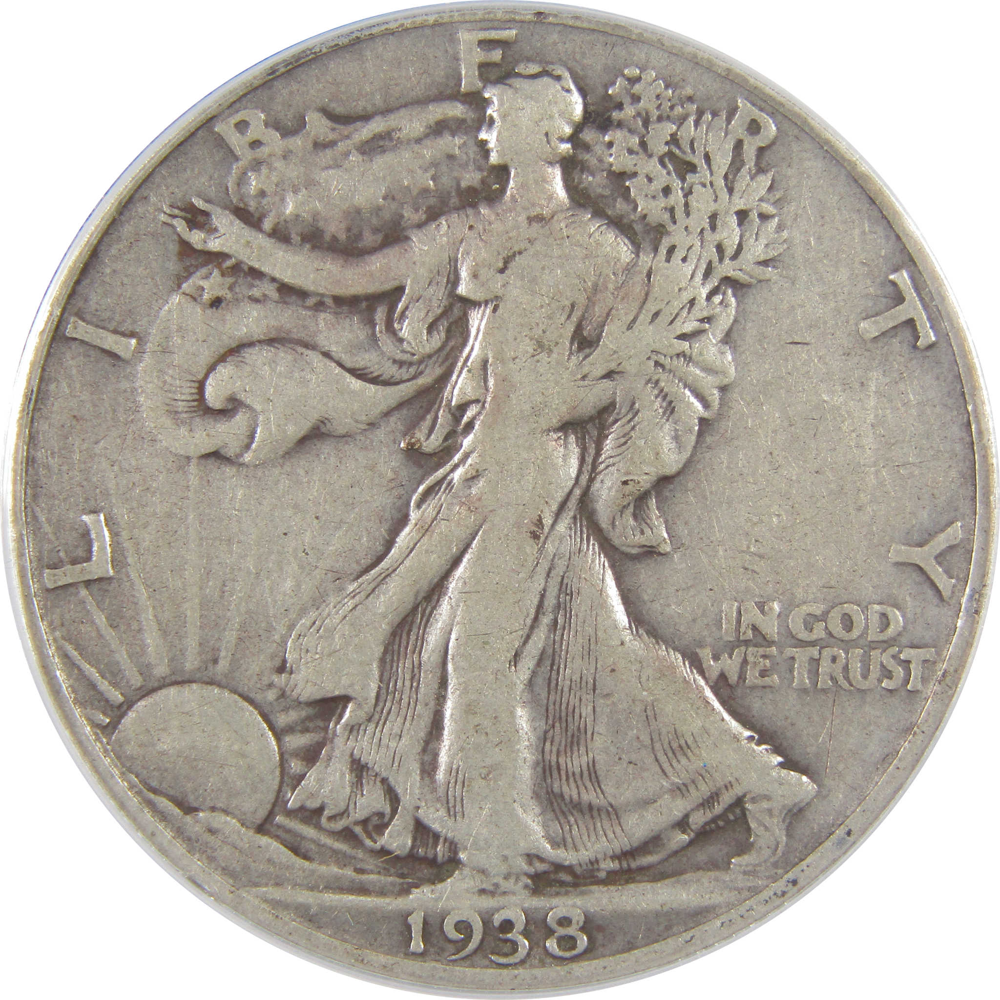 1938 D Liberty Walking Half Dollar F 12 ANACS Silver SKU:I18392
