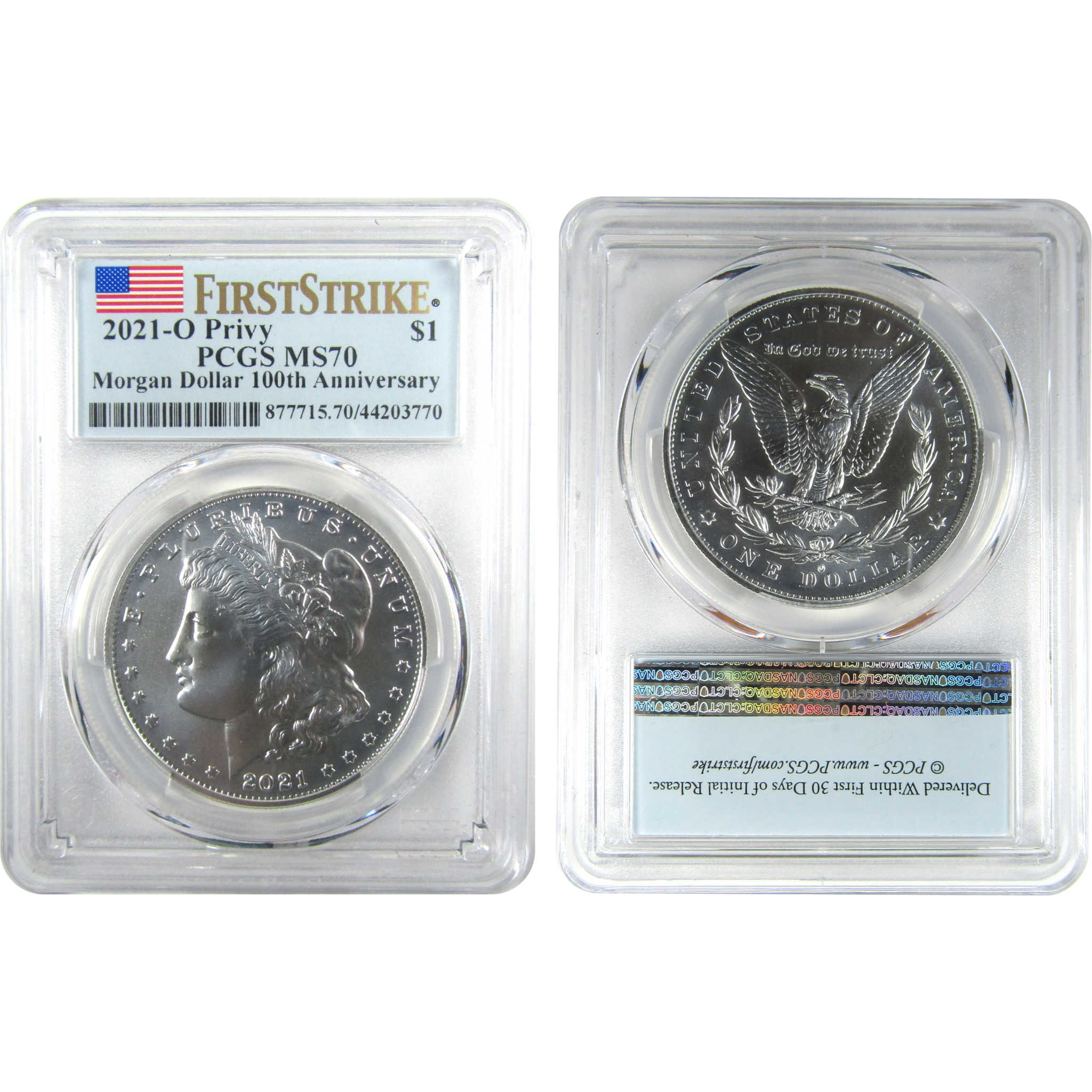 2021 Morgan & Peace Dollar Set MS 70 PCGS First Strike SKU:CP1051.WS