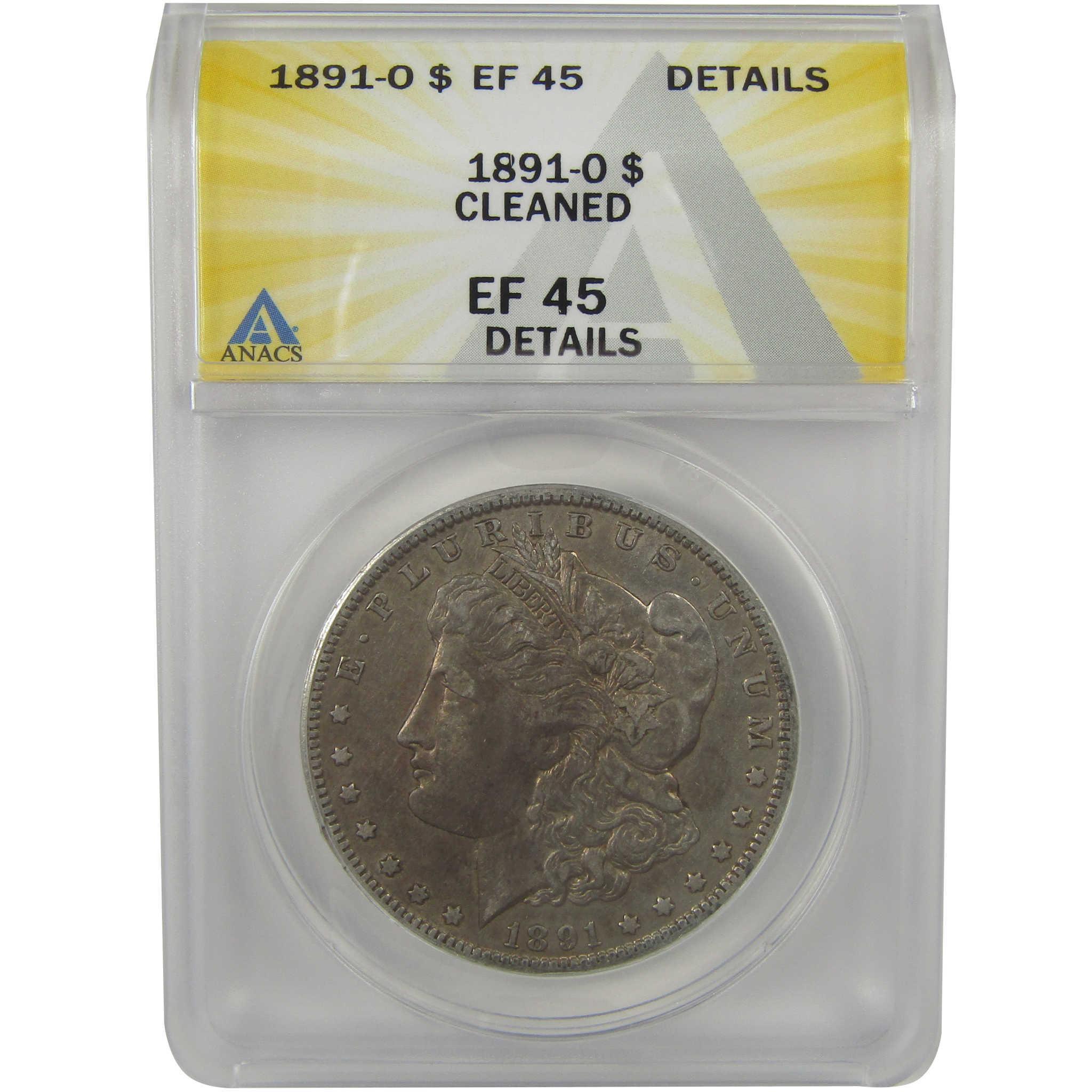 1891 O Morgan Dollar EF 45 Details ANACS Silver $1 Coin SKU:I22366 - Morgan coin - Morgan silver dollar - Morgan silver dollar for sale - Profile Coins & Collectibles