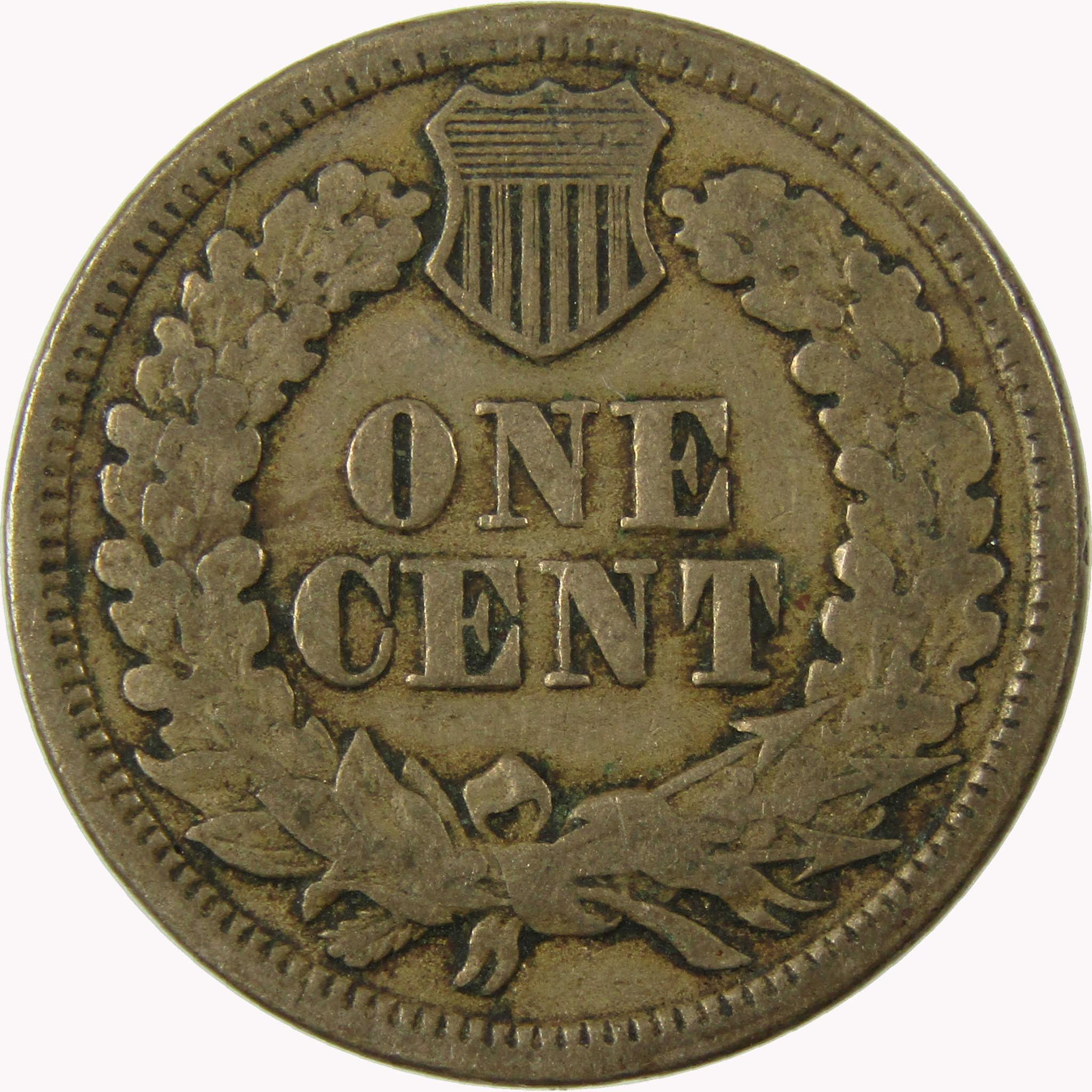 1863 Indian Head Cent F Fine Penny 1c Coin SKU:CP1108