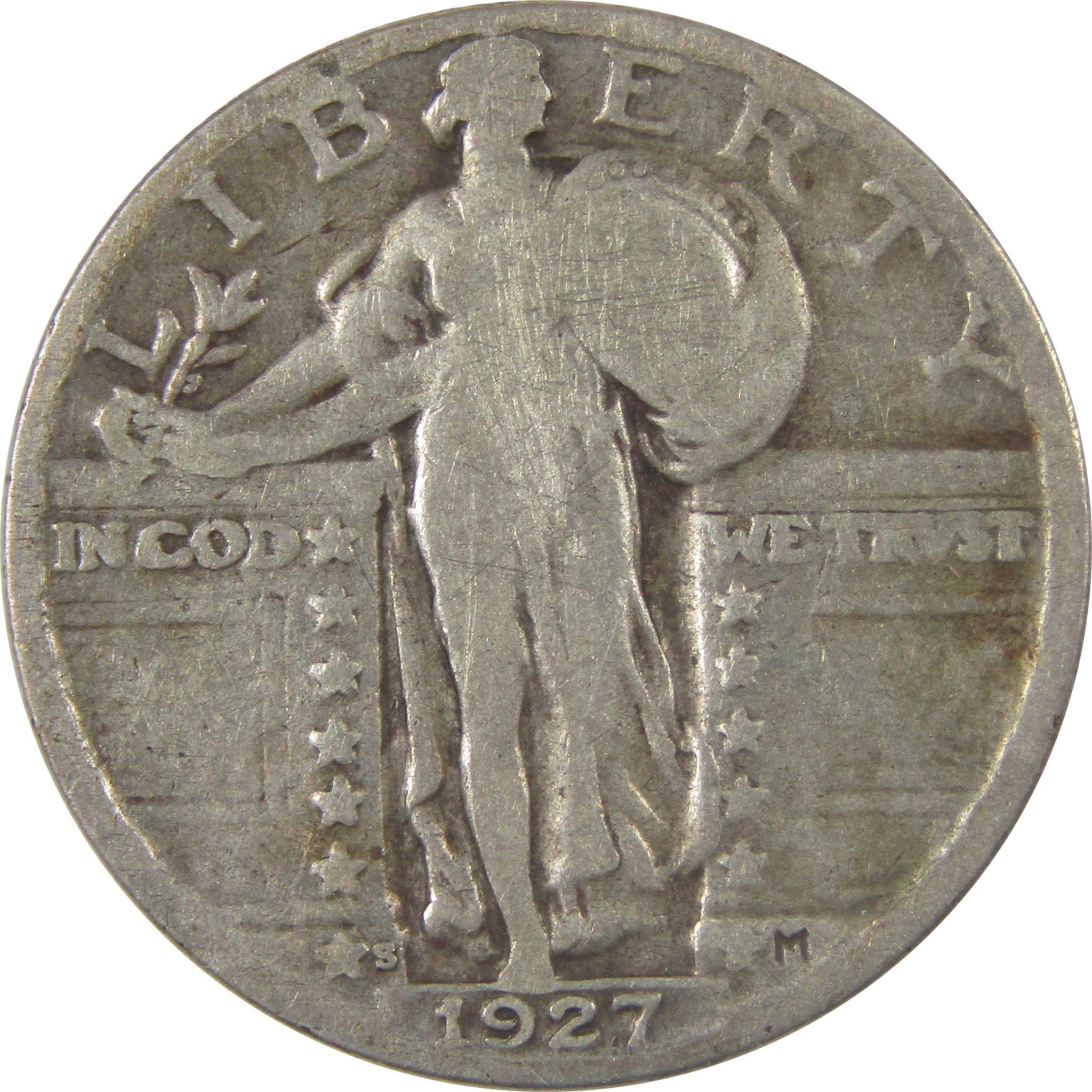 1927 S Standing Liberty Silver Quarter G Good 25c Coin SKU:I25168