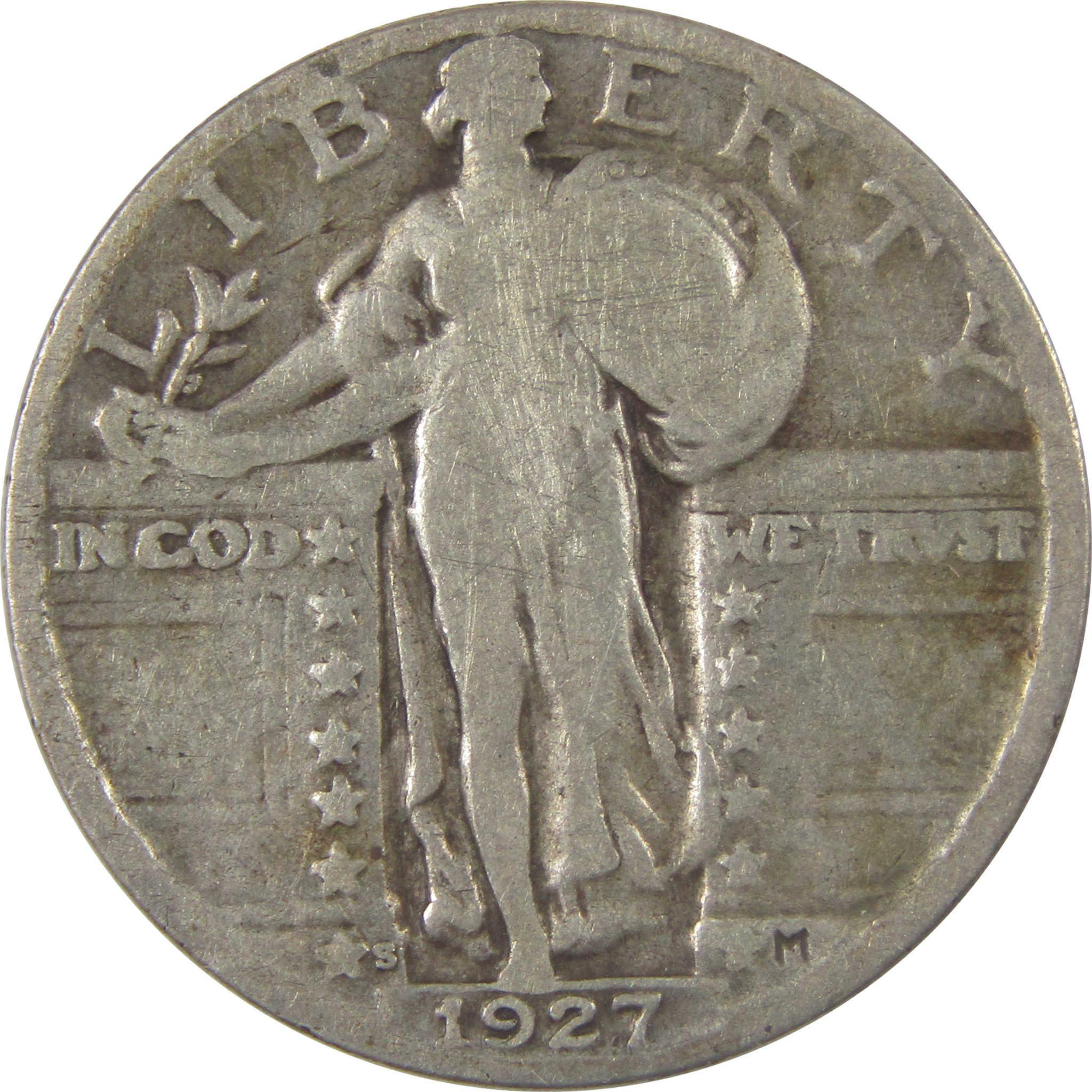 1927 S Standing Liberty Silver Quarter G Good 25c Coin SKU:I25168
