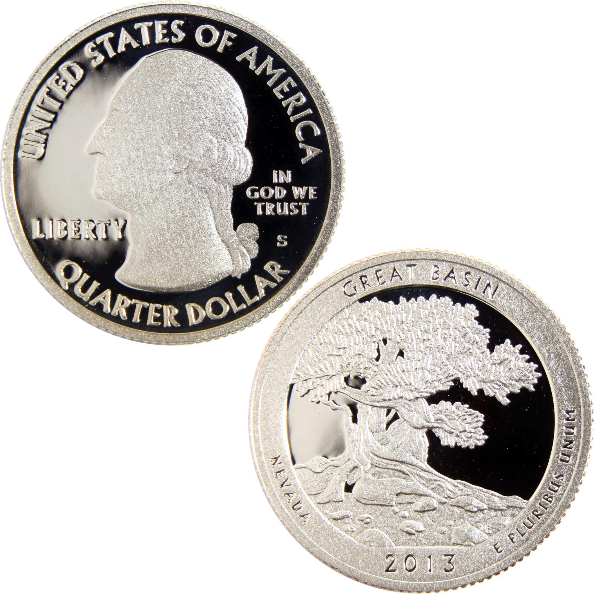2013 Great Basin Nevada quarter dollar collectible coin front and back