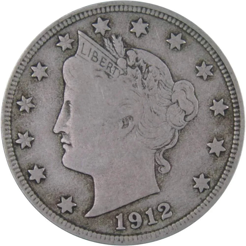 1912 D Liberty Head V Nickel F Fine 5c Coin
