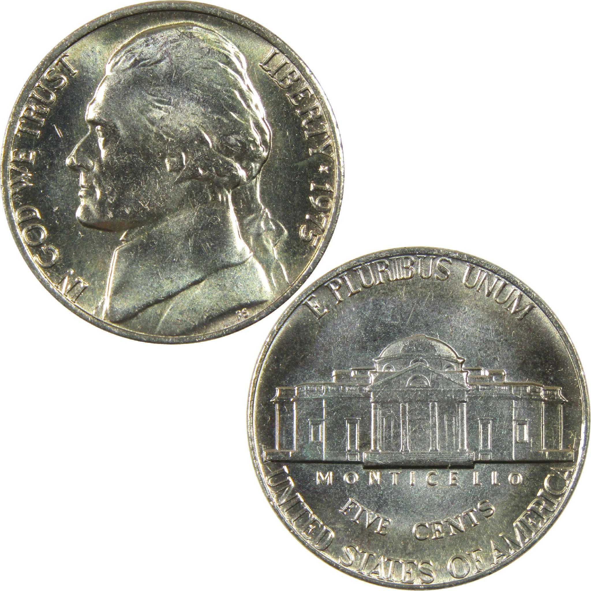 1975 Jefferson Nickel Uncirculated Mint State 5c Coin Collectible