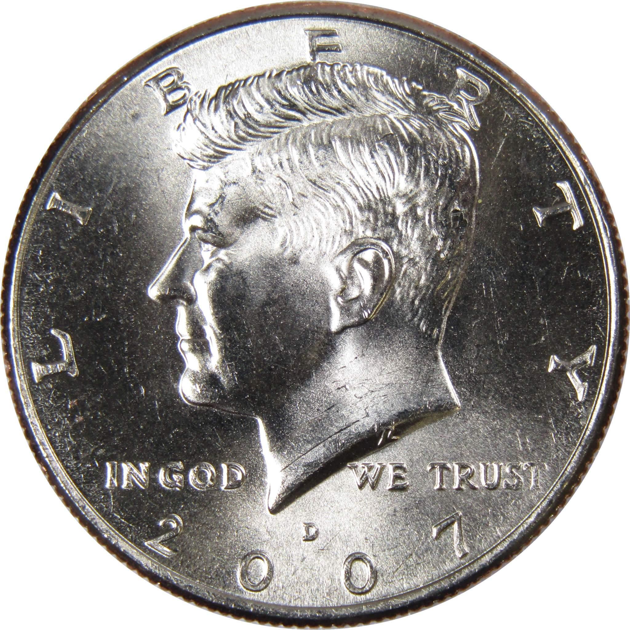 2007 D Kennedy Half Dollar Clad Uncirculated Mint State 50c Coin