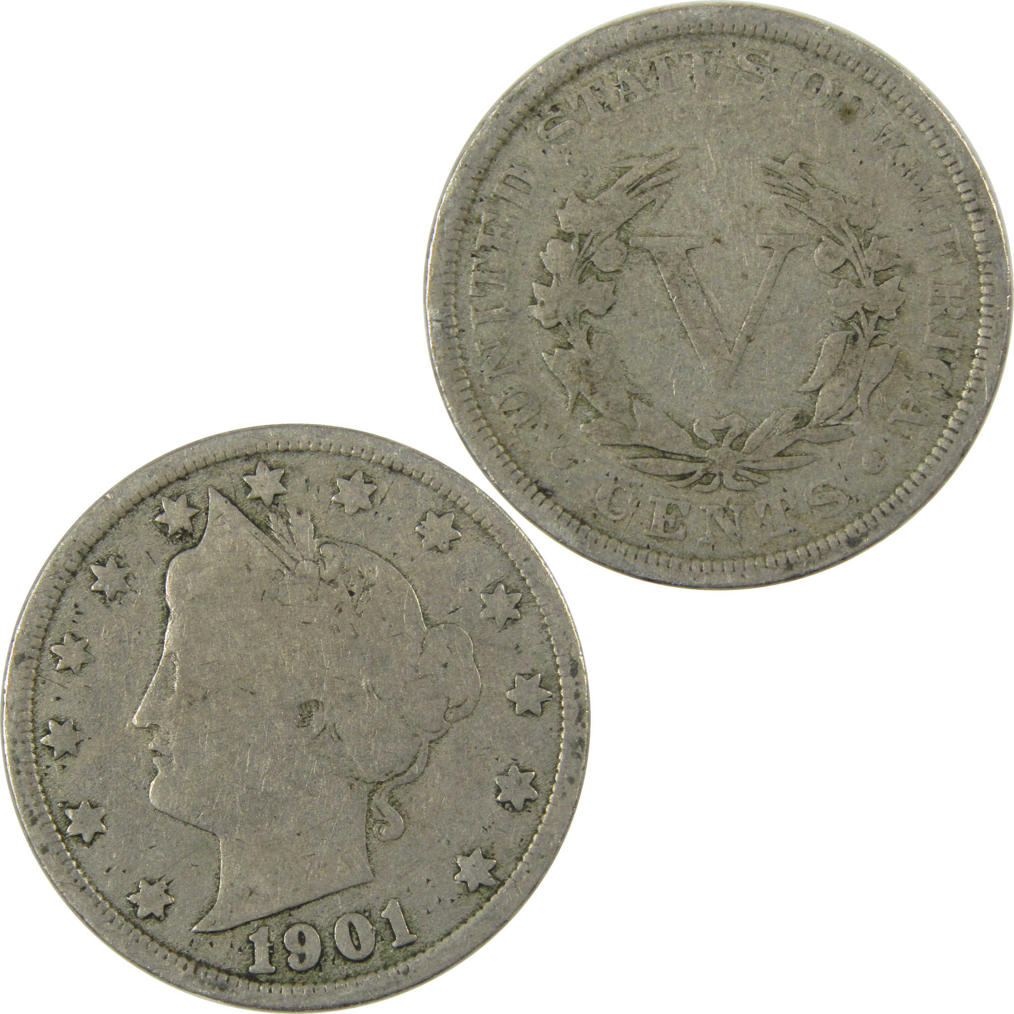 1901 Liberty Head V Nickel G Good 5c Coin SKU:I27212