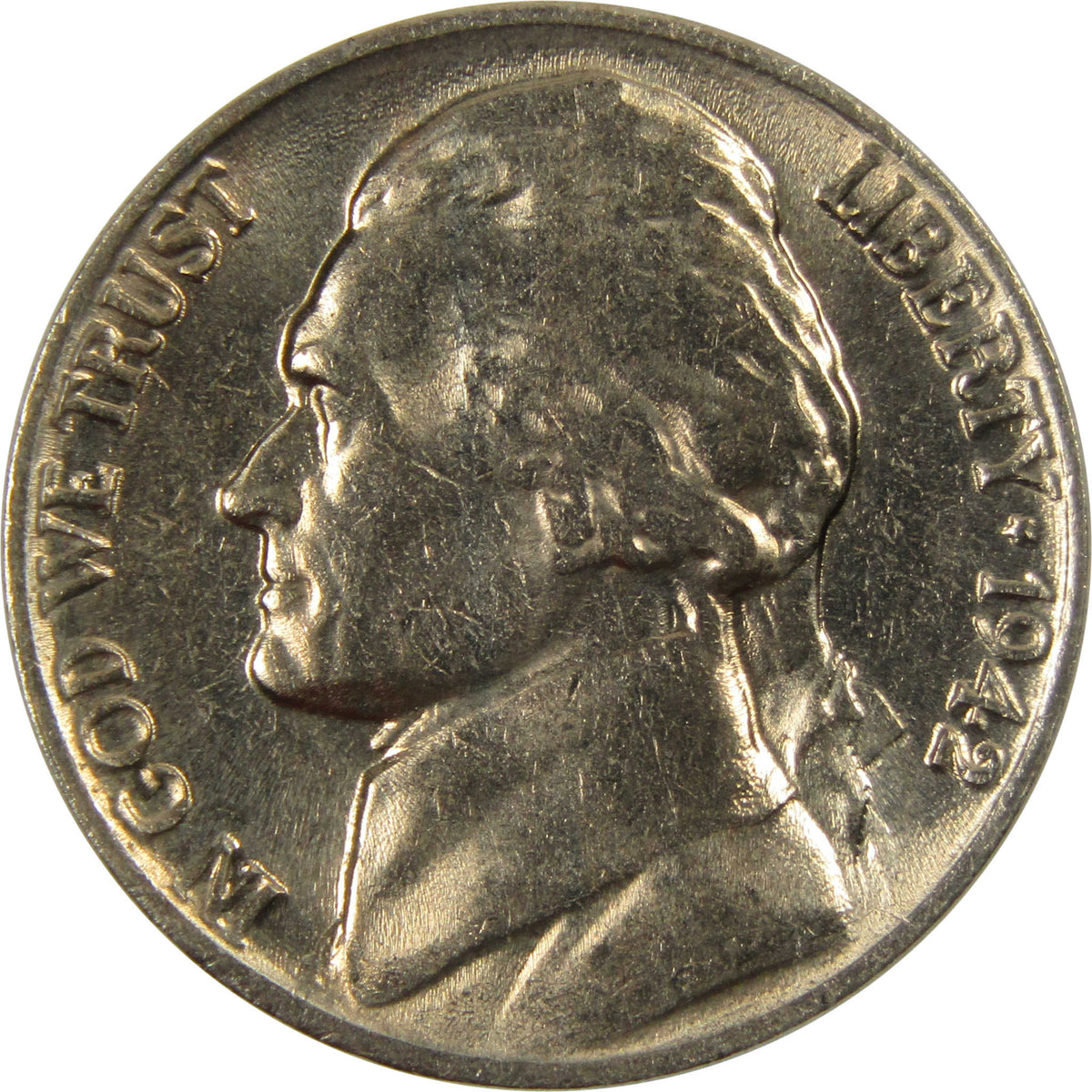 1942 Jefferson Nickel Uncirculated Mint State 5c Coin Collectible