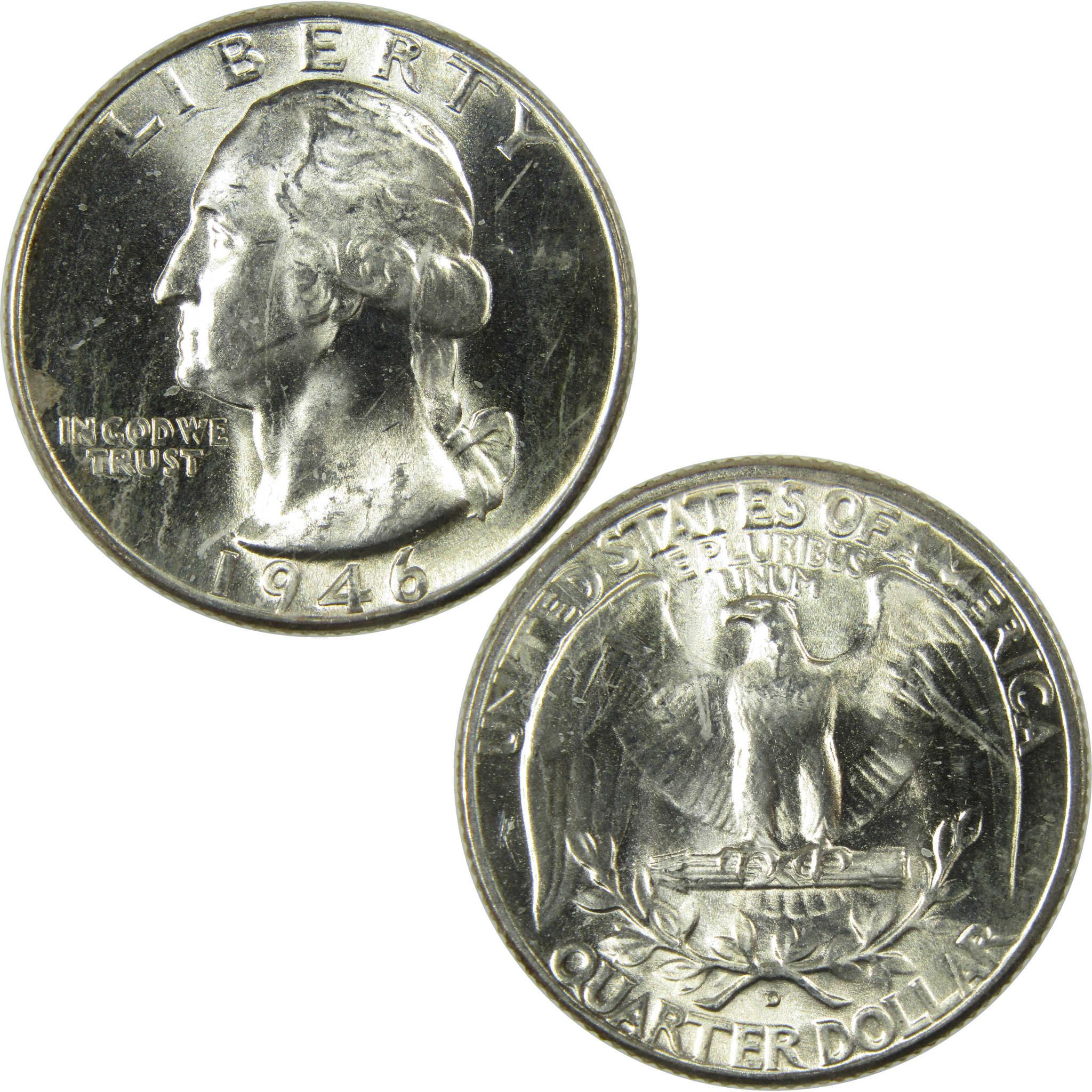 1946 D Washington Silver Quarter Uncirculated Mint State SKU:I27831