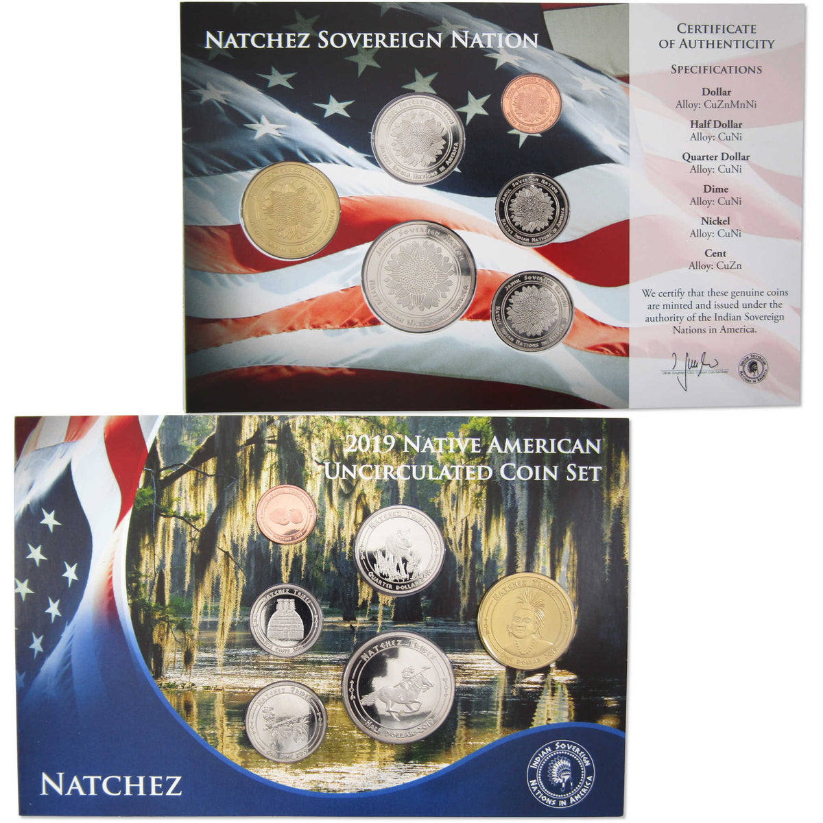 2019 Natchez Sovereign Nation Native American Uncirculated Coin Set