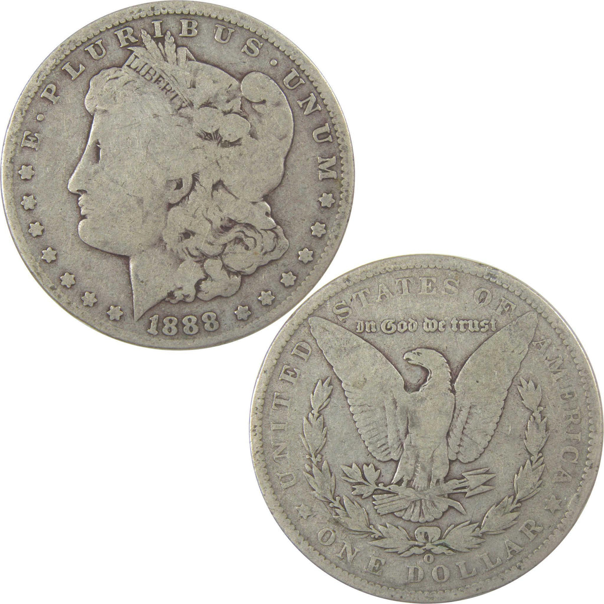 1888 O Hot Lips Morgan Silver Dollar VG Very Good $1 Coin SKU:I24812 - Morgan coin - Morgan silver dollar - Morgan silver dollar for sale - Profile Coins & Collectibles