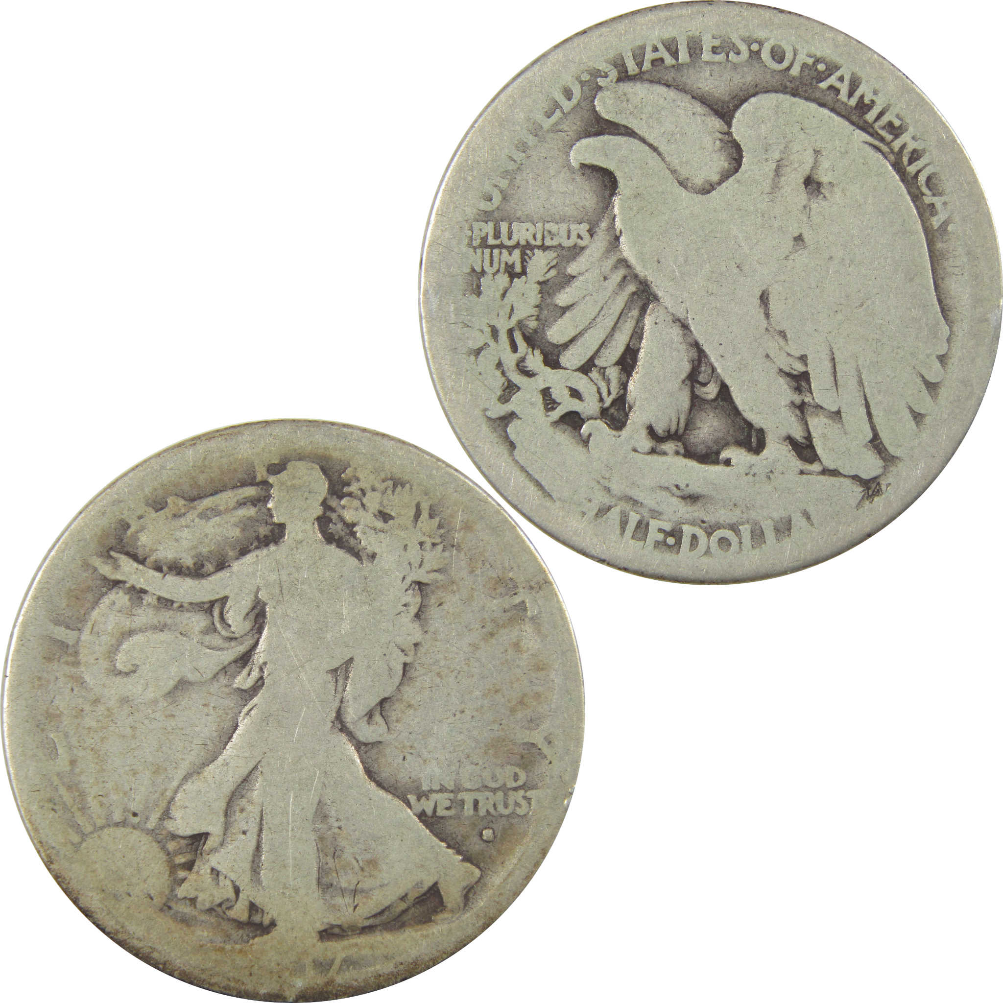1917 S Obverse Liberty Walking Silver 50c AG About Good SKU:I24138
