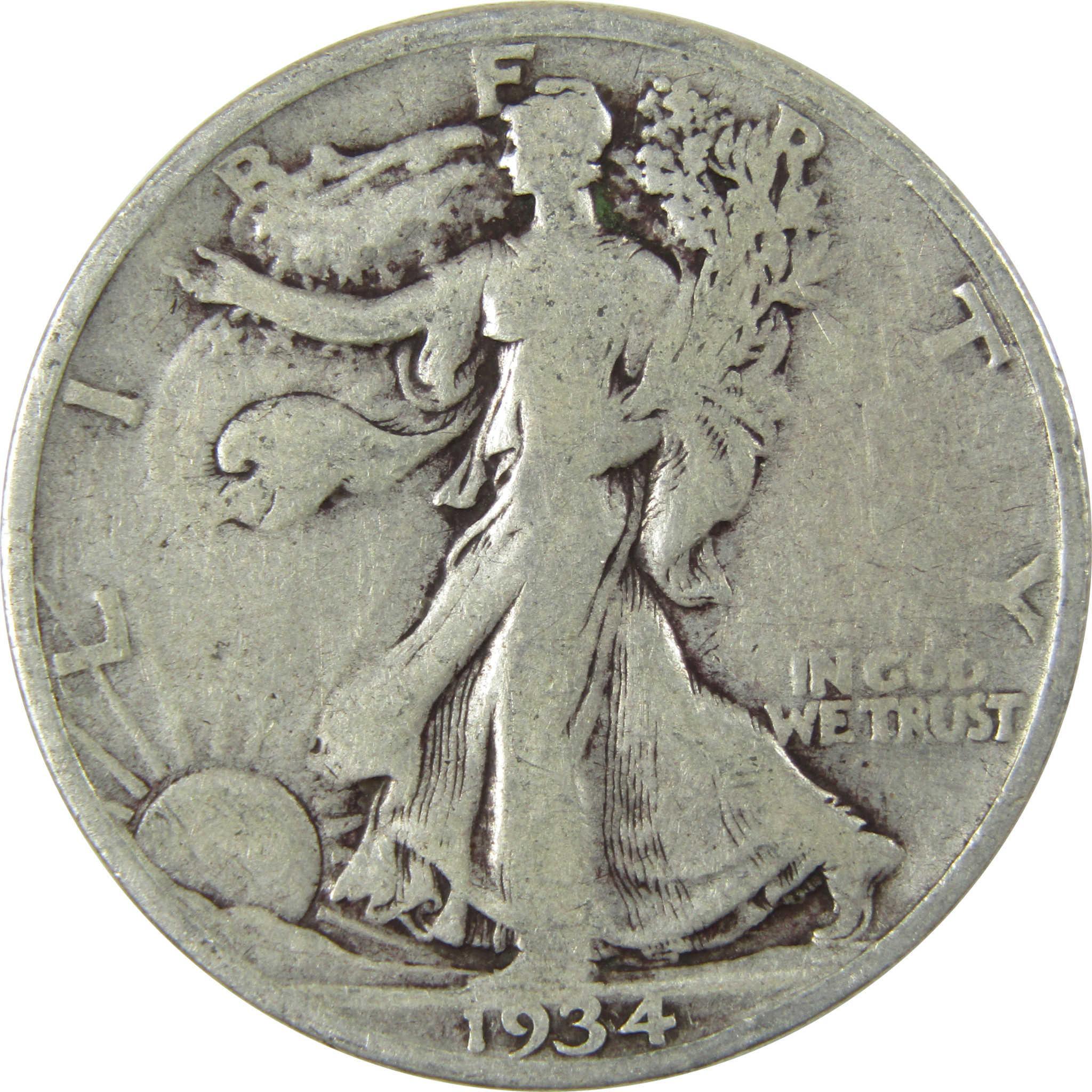 1934 S Liberty Walking Silver Half Dollar VG Very Good SKU:CP521