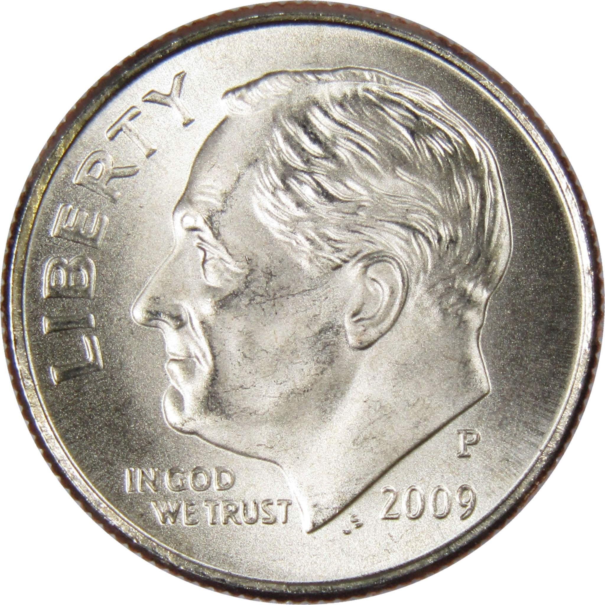 2009 P Roosevelt Dime Clad Uncirculated Mint State 10c Coin