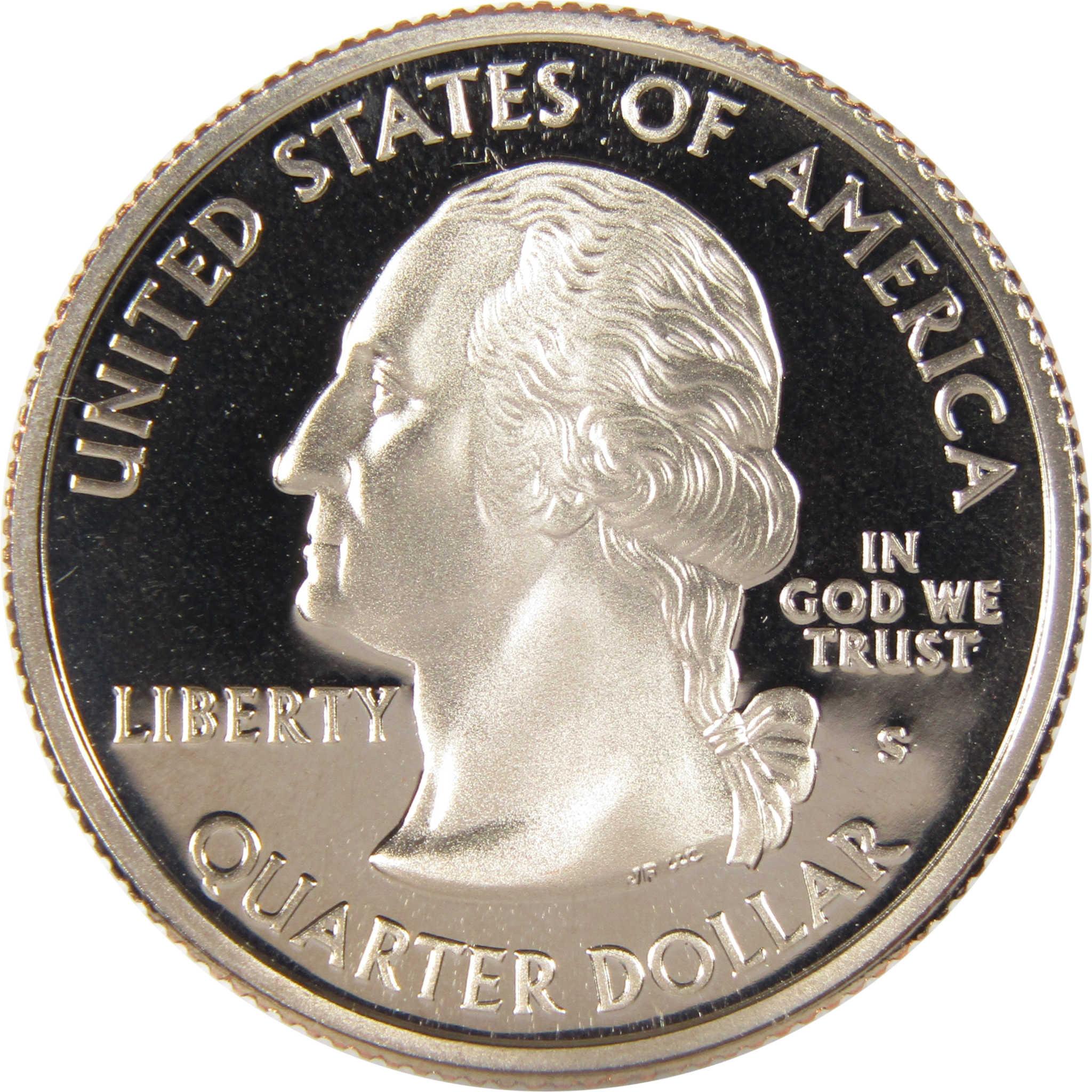 US quarter dollar coin with Washington profile, collectible currency, proof finish