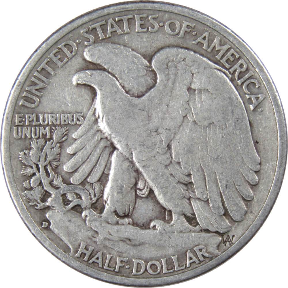 1936 D Liberty Walking Half Dollar F Fine Silver 50c Coin