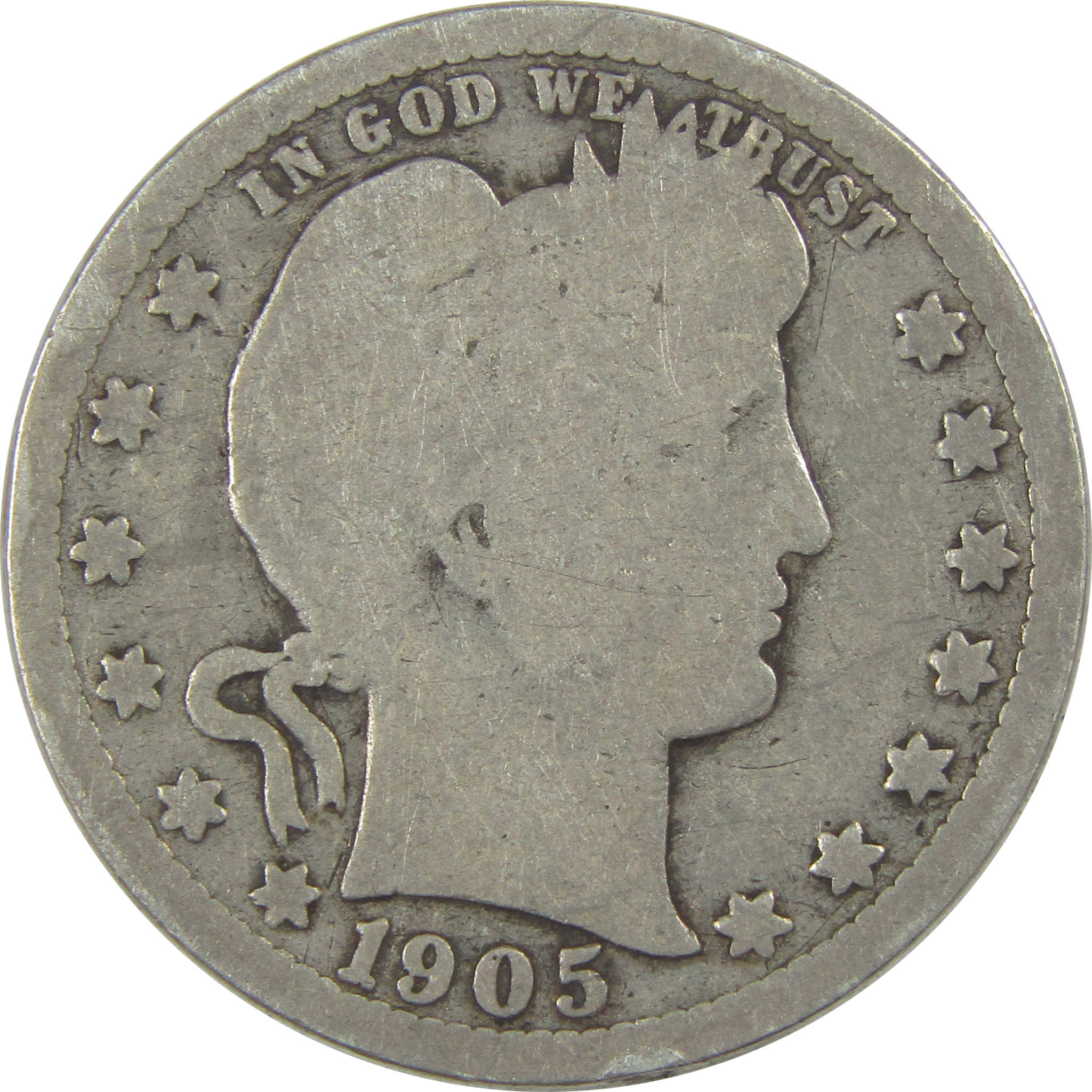 1905 Barber Quarter AG About Good Silver 25c Coin SKU:I21811