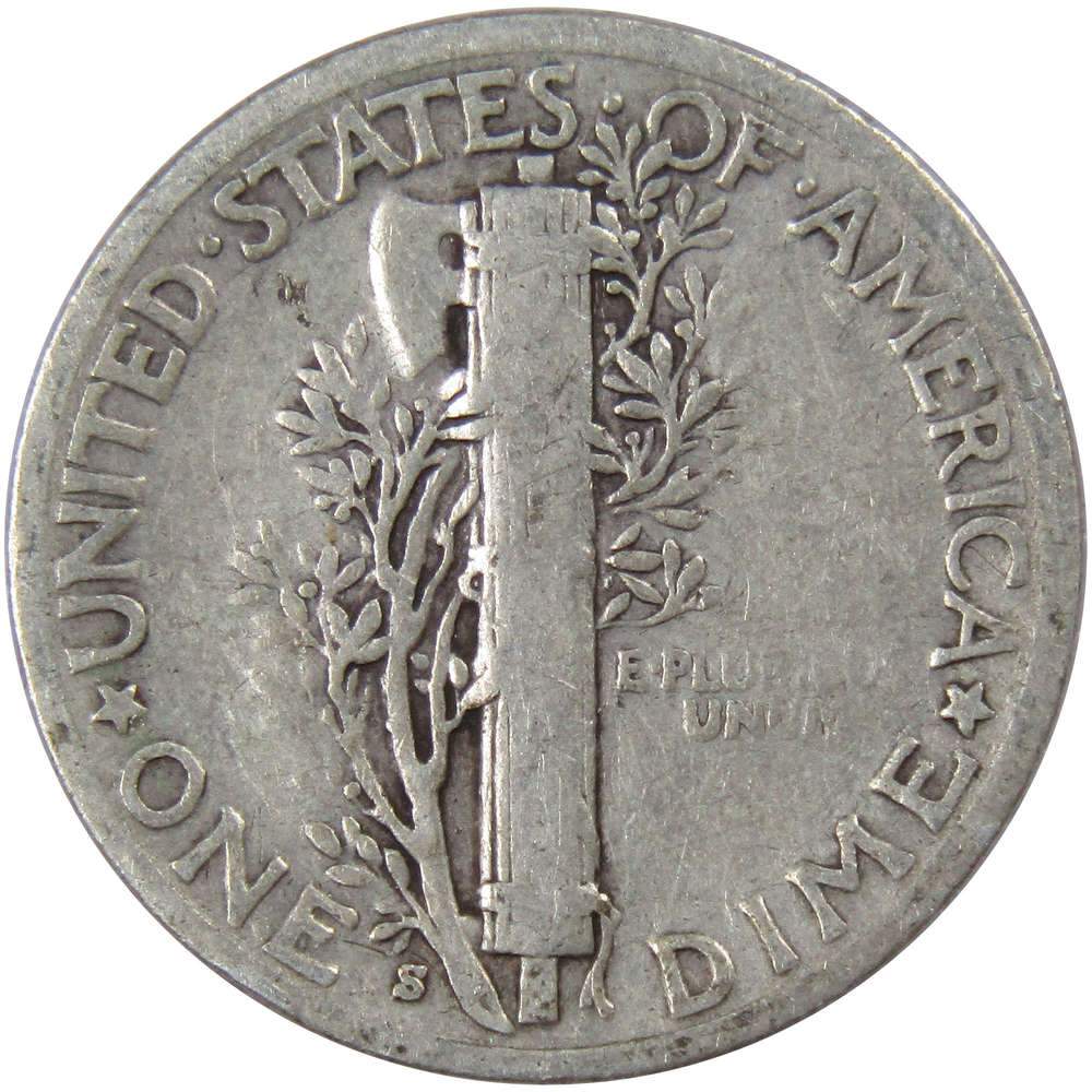 1938 S Mercury Dime AG About Good 90% Silver 10c US Coin Collectible